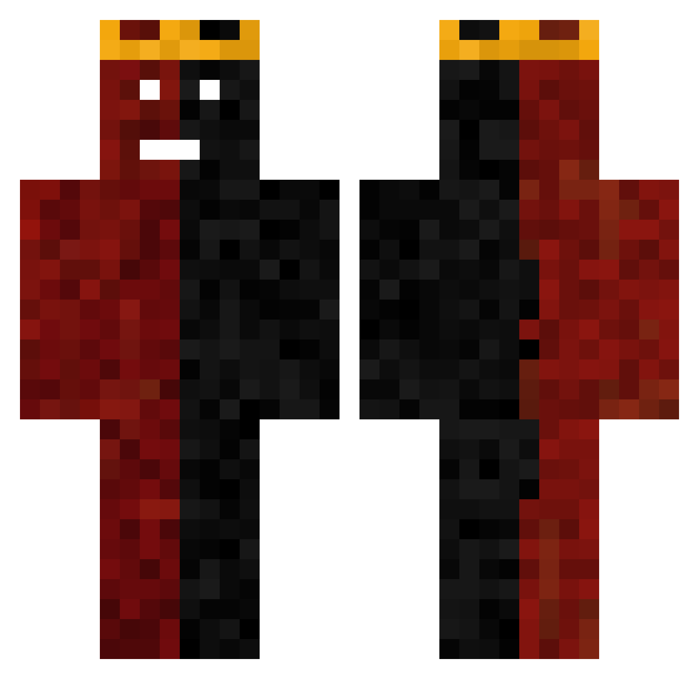 BPTTG Minecraft skin, front and back view