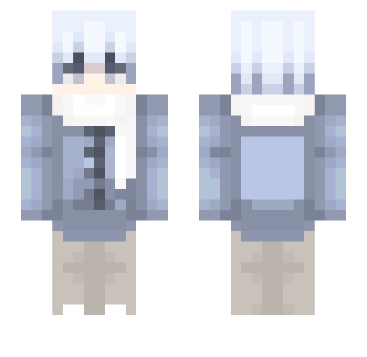 FizzFly Minecraft skin, front and back view