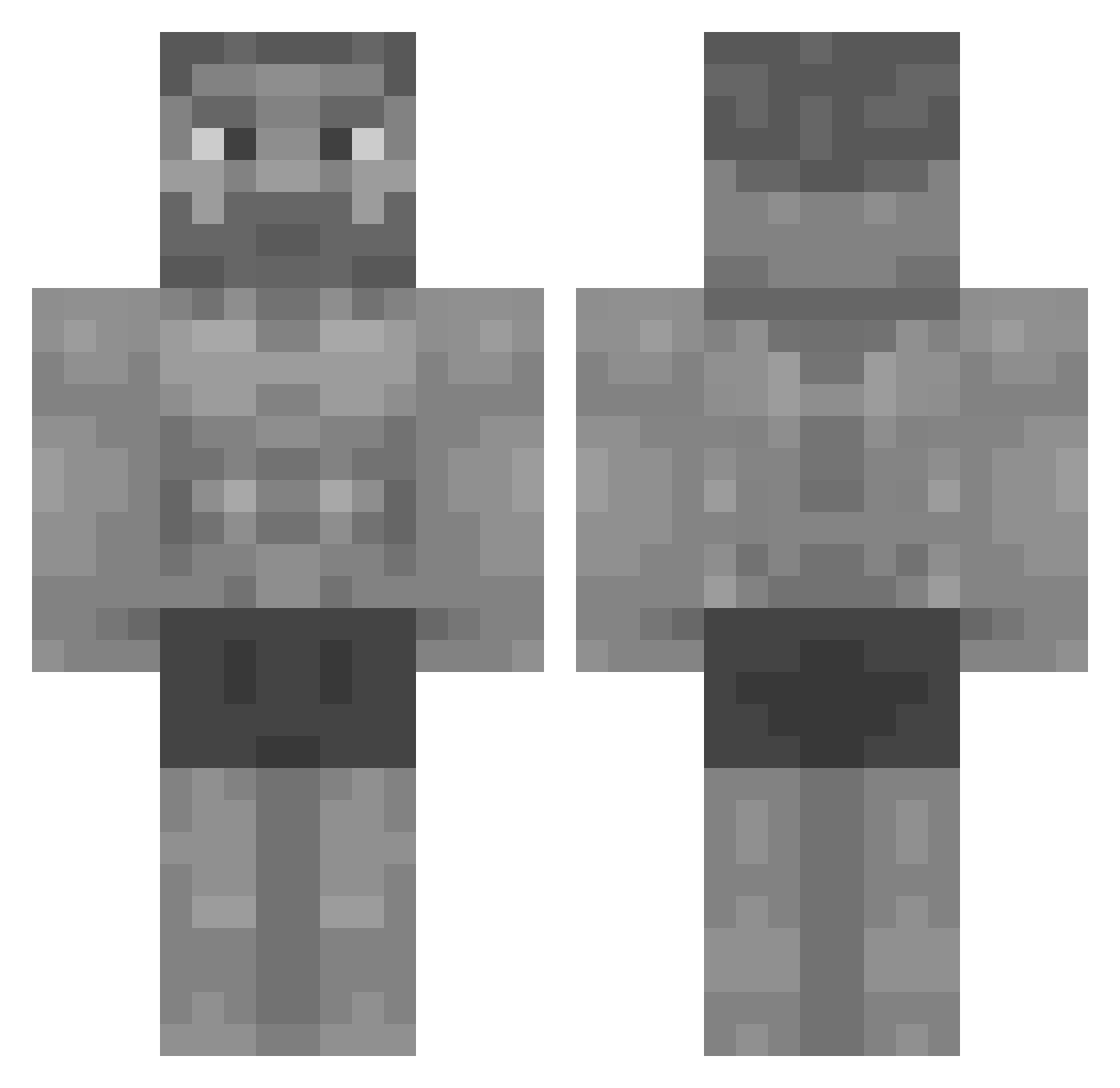 Alekoman Minecraft skin, front and back view