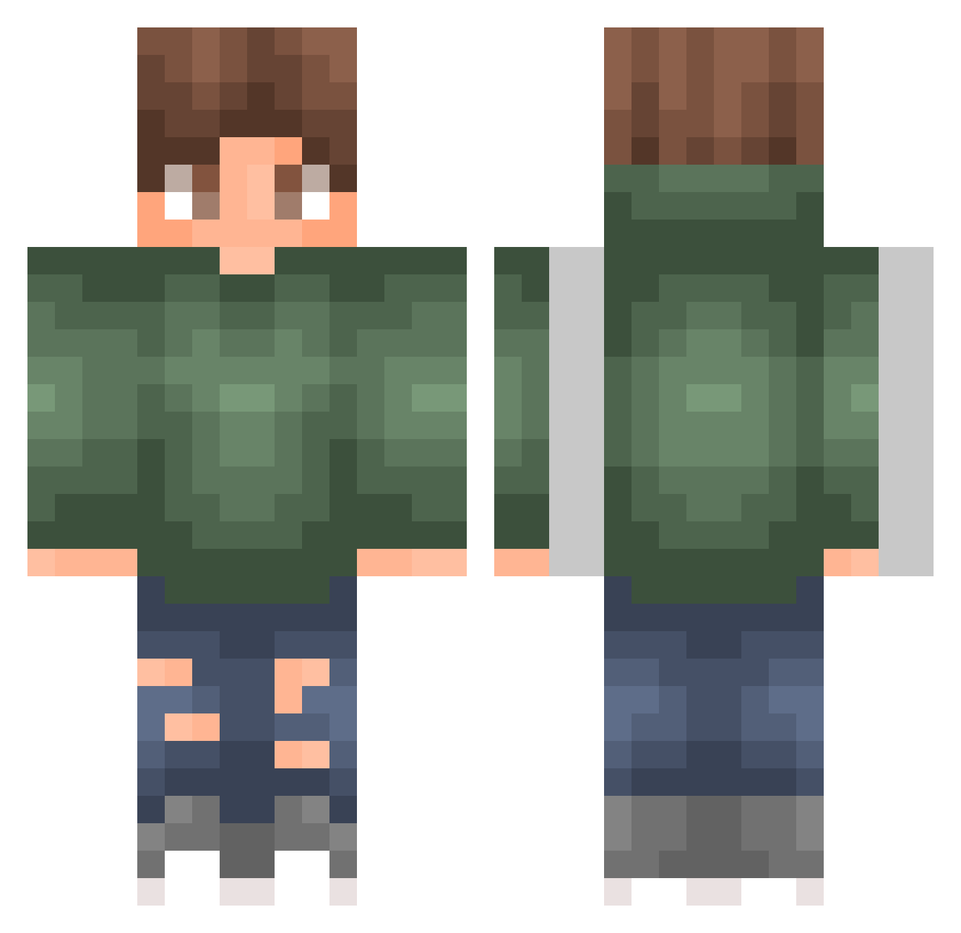 TwerkForDaddy Minecraft skin, front and back view