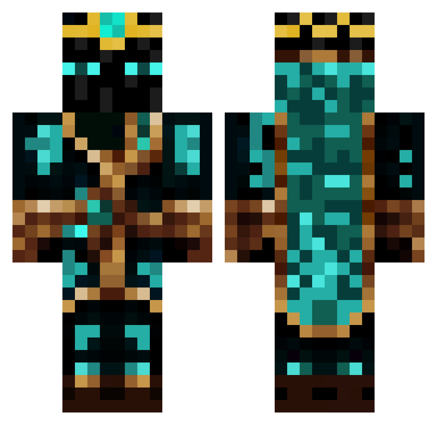 Kojirouu Minecraft skin, front and back view