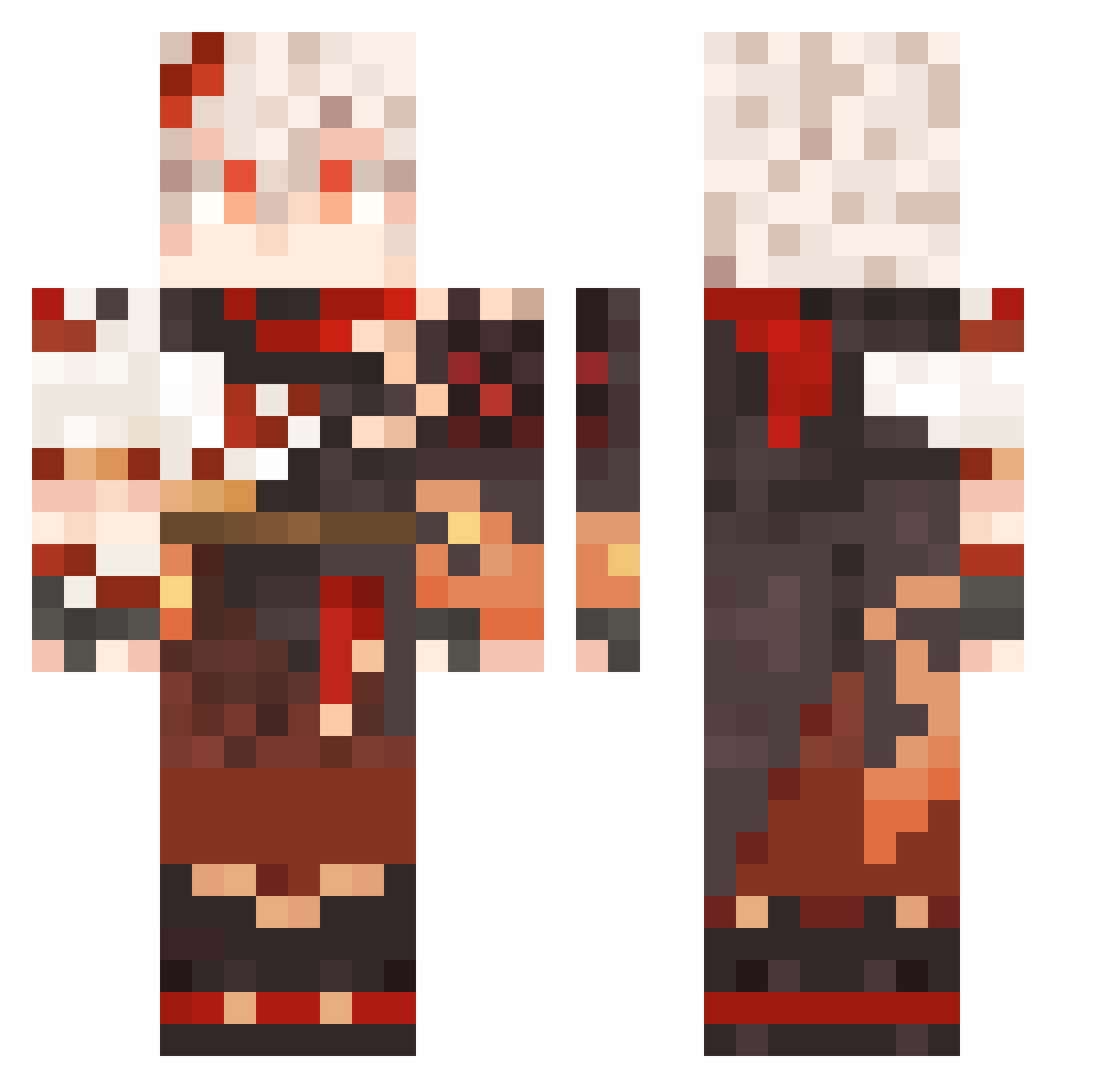olobacon Minecraft skin, front and back view