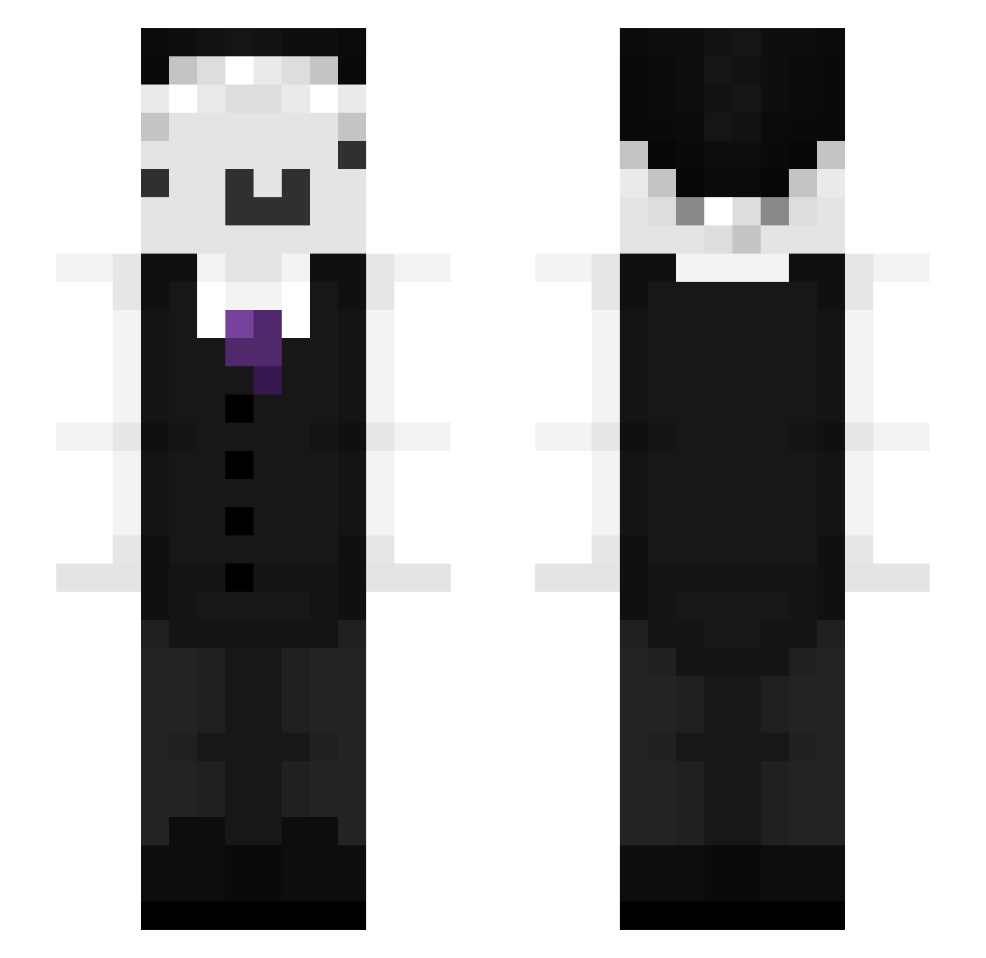 JumpingNasa Minecraft skin, front and back view