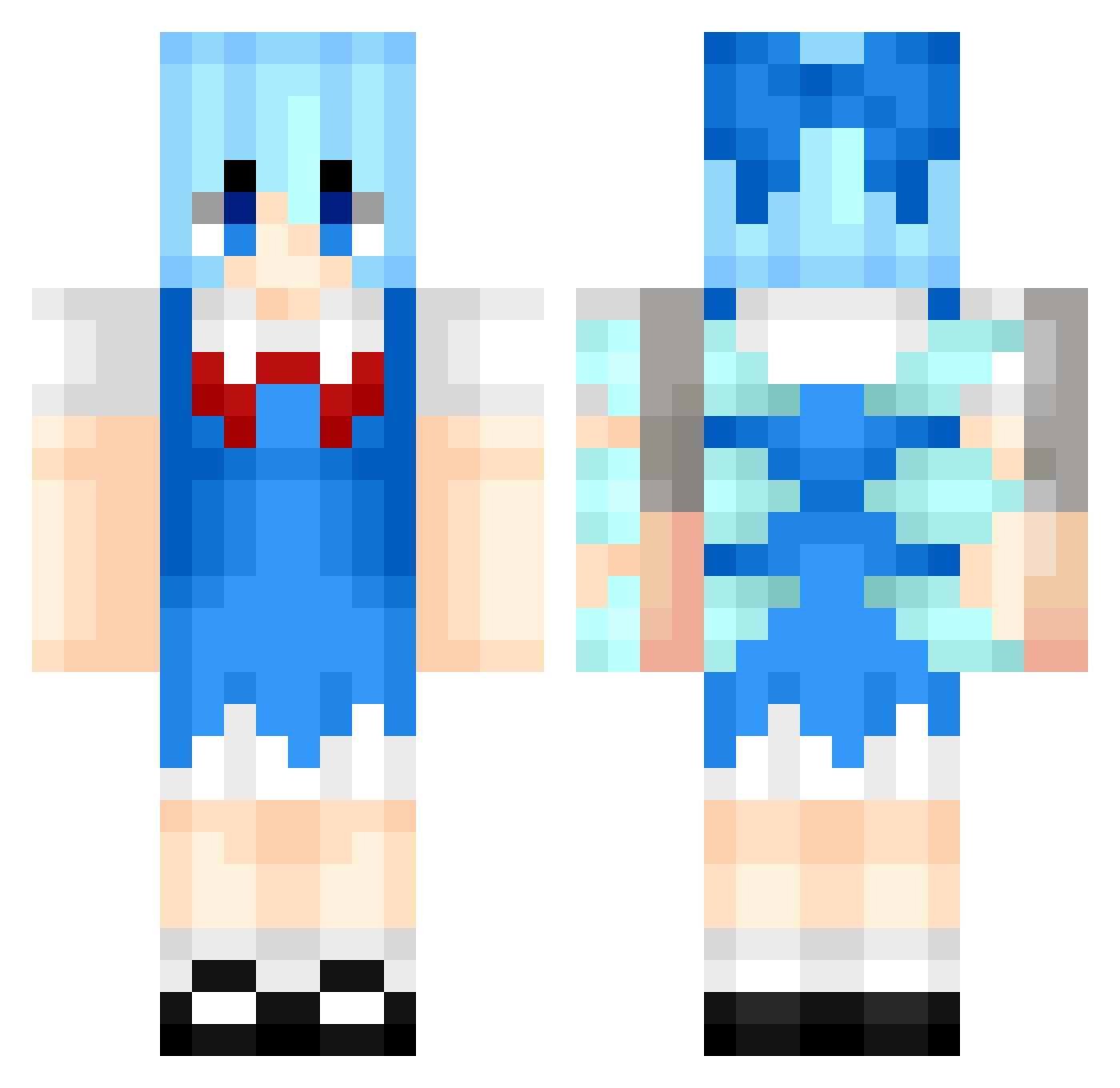 A_0K Minecraft skin, front and back view