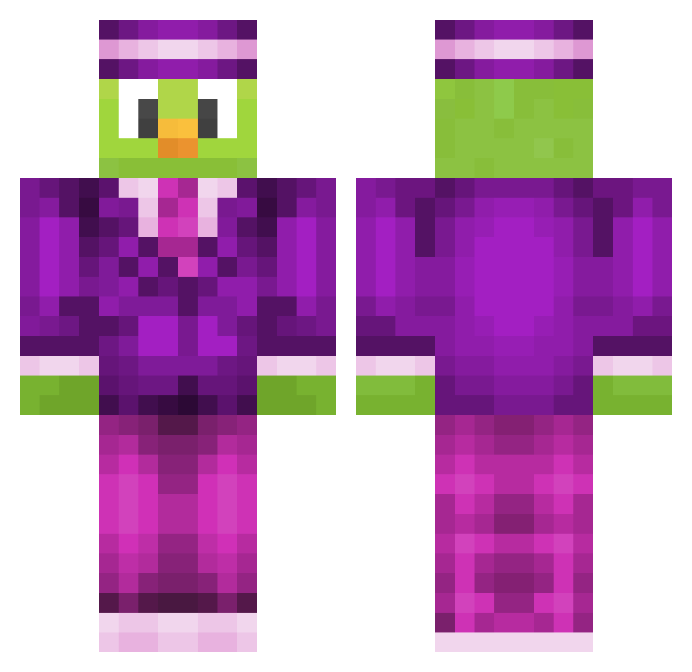 MinecraftZiomek Minecraft skin, front and back view