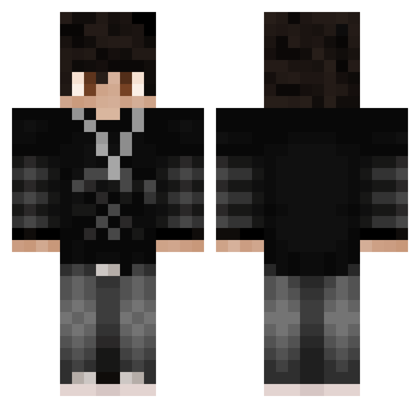 Yurekio Minecraft skin, front and back view