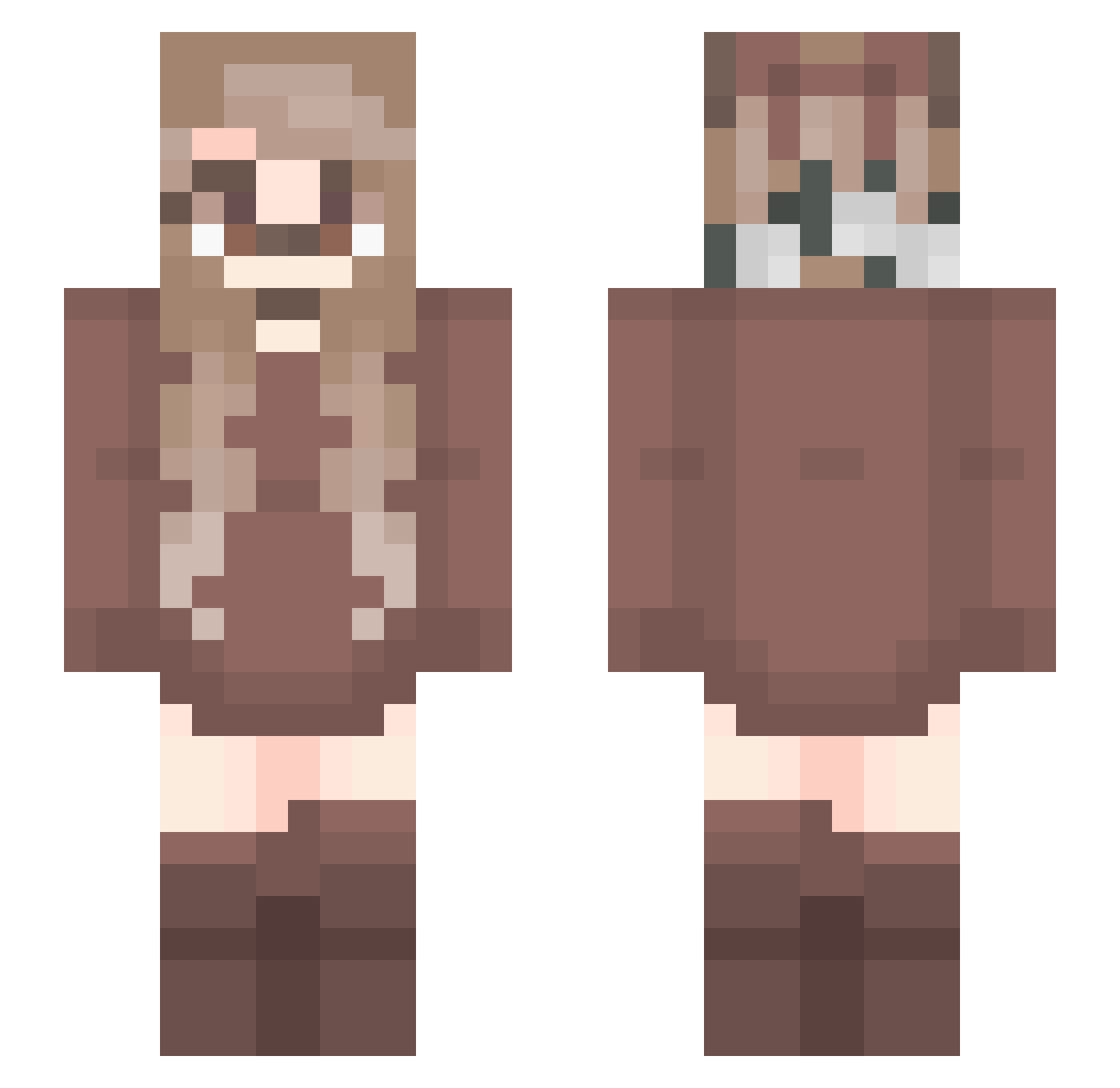 Laztflo Minecraft skin, front and back view