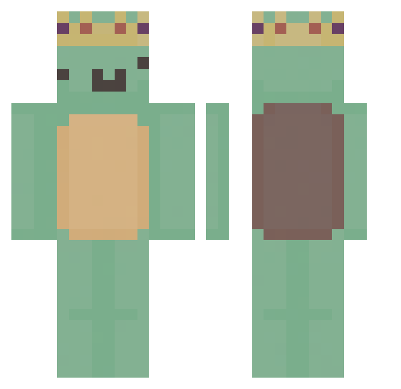 ZsxO Minecraft skin, front and back view