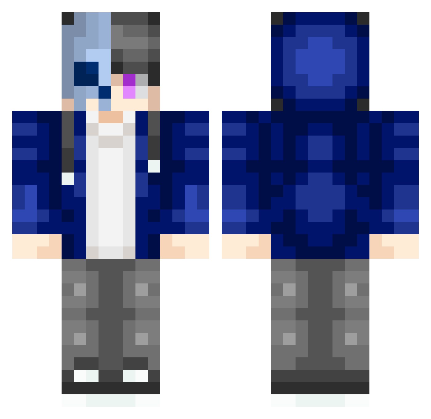 uchihalol Minecraft skin, front and back view