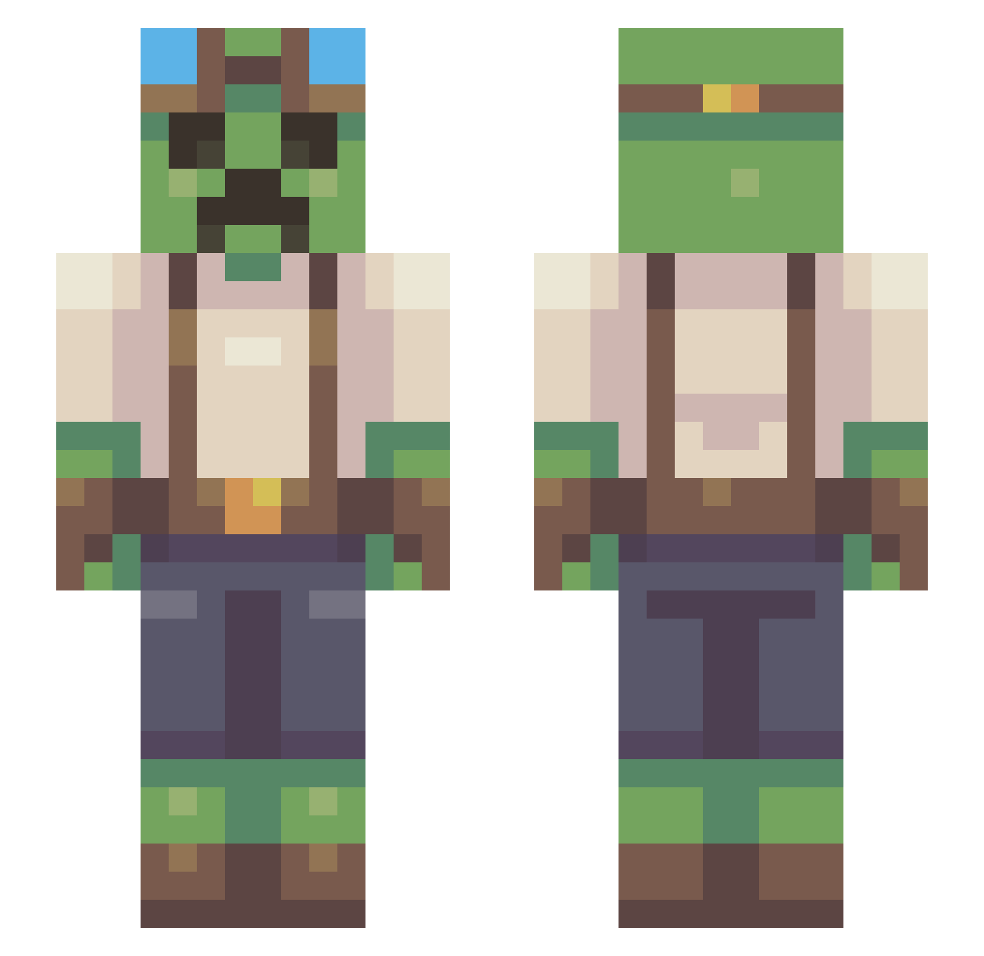 No_CrEePeR_oN Minecraft skin, front and back view