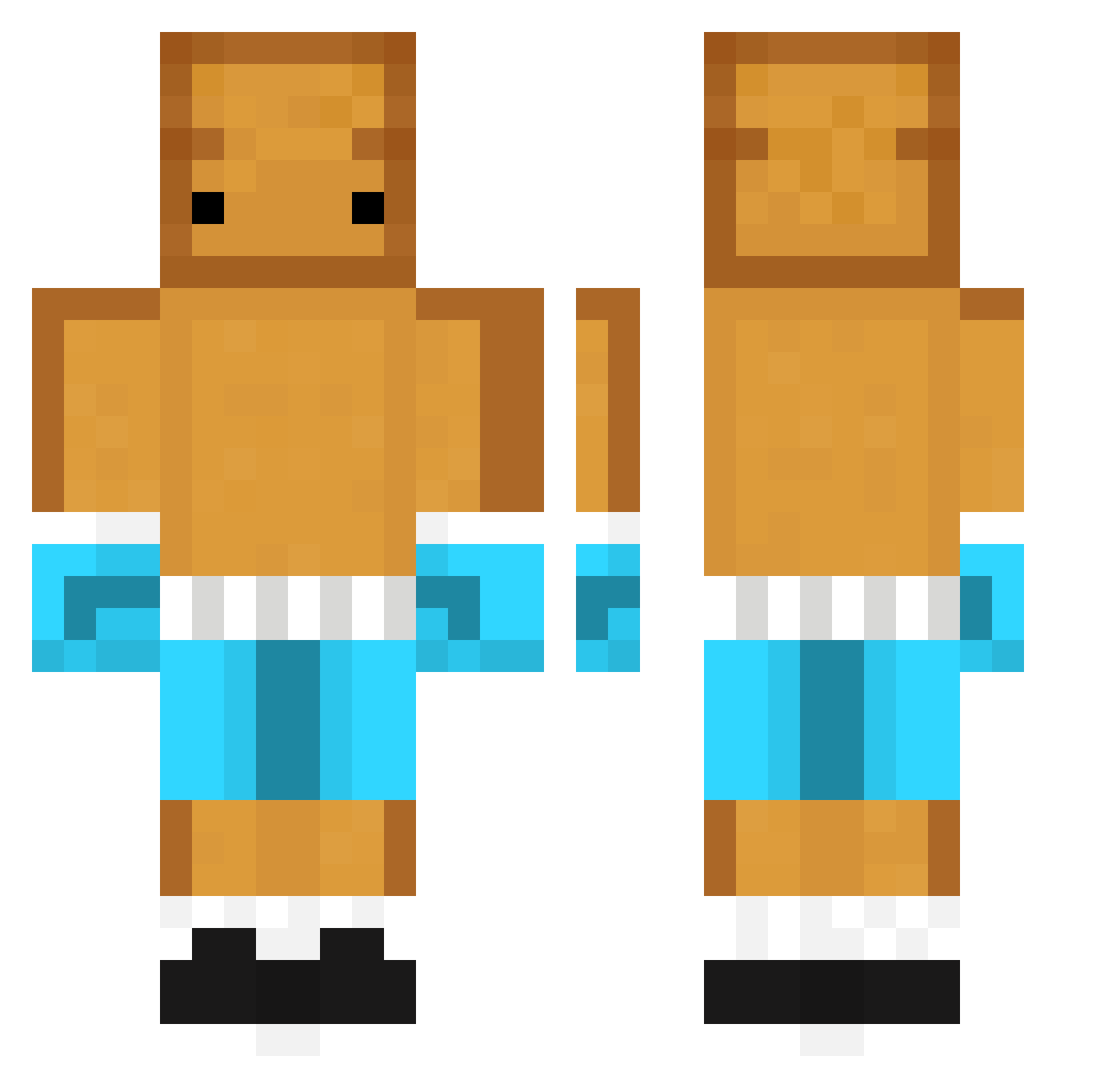 Juanitoes1 Minecraft skin, front and back view