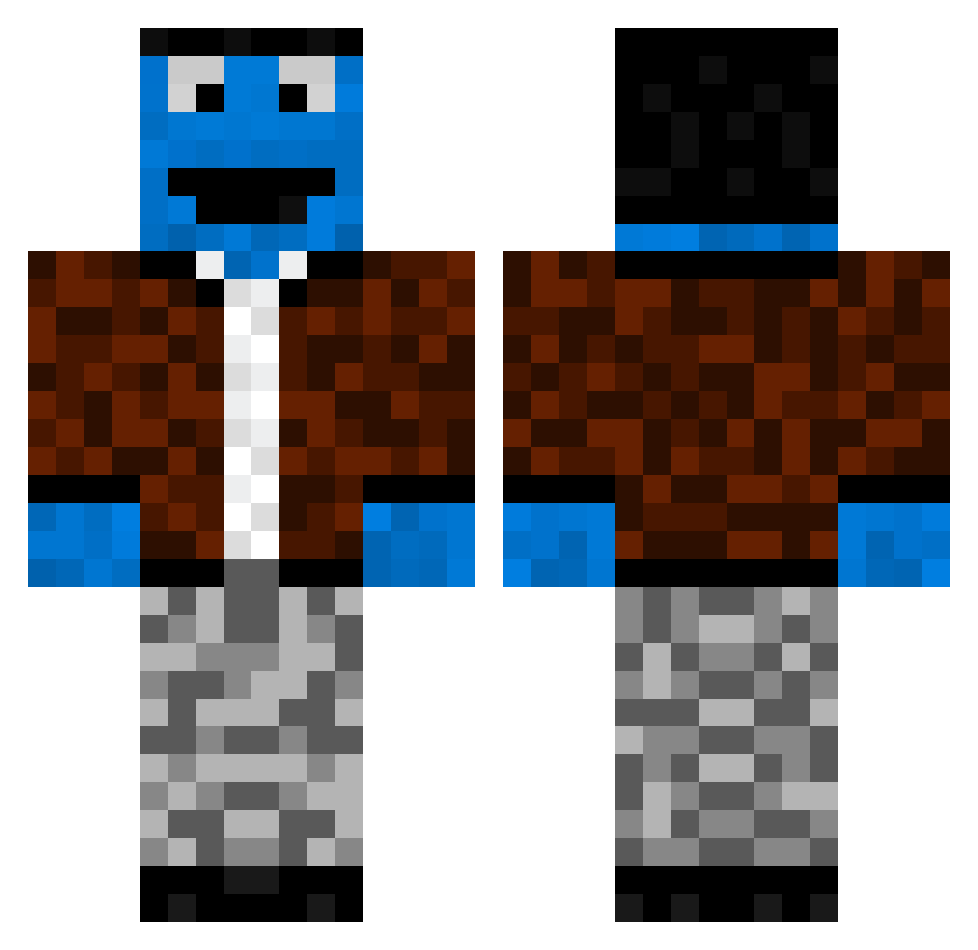 Karbelboys Minecraft skin, front and back view