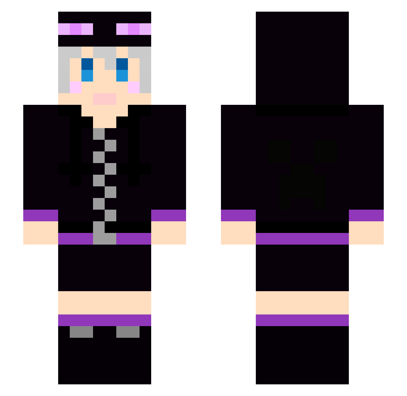 Subaru Minecraft skin, front and back view