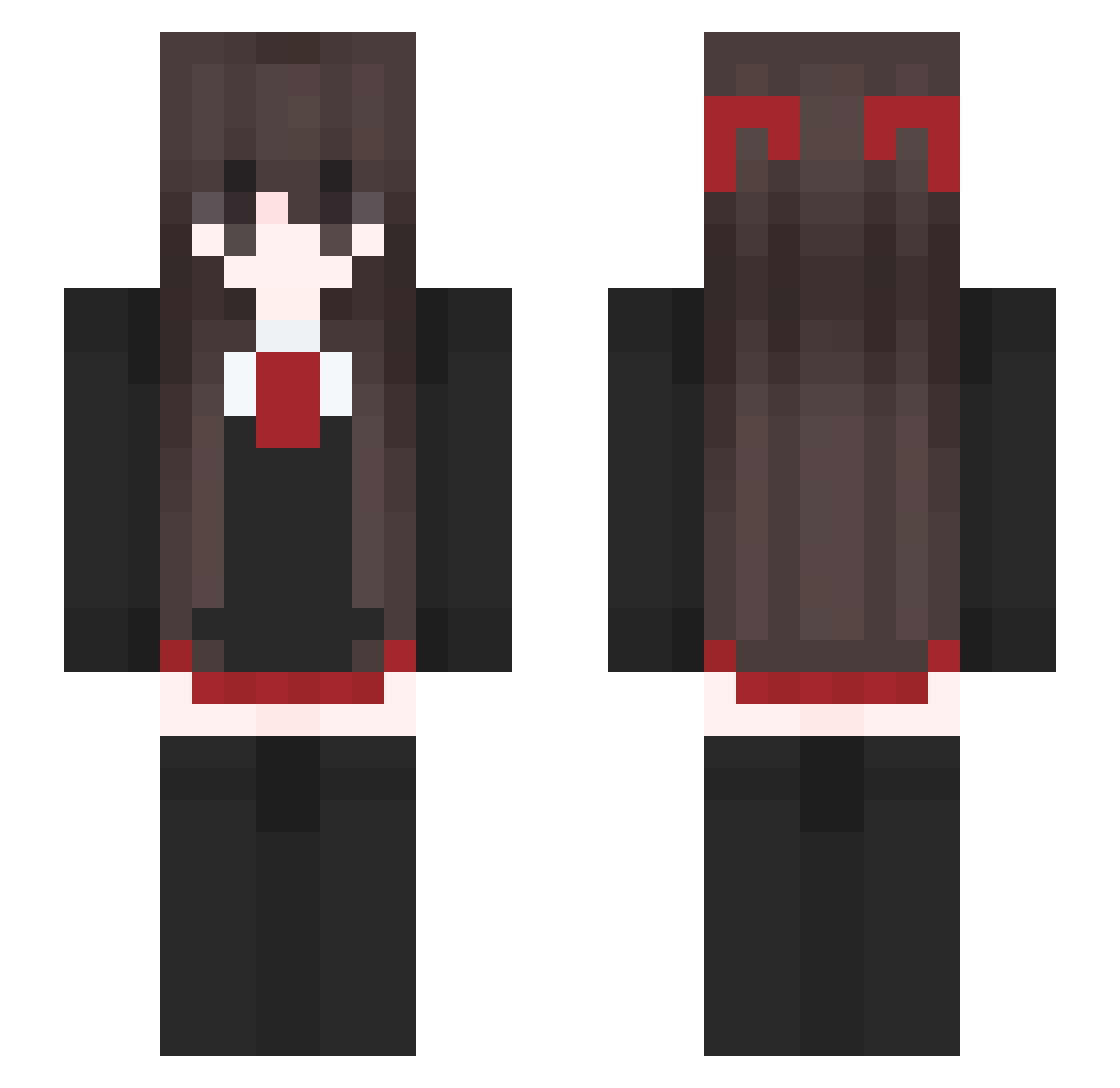 Receptive Minecraft skin, front and back view