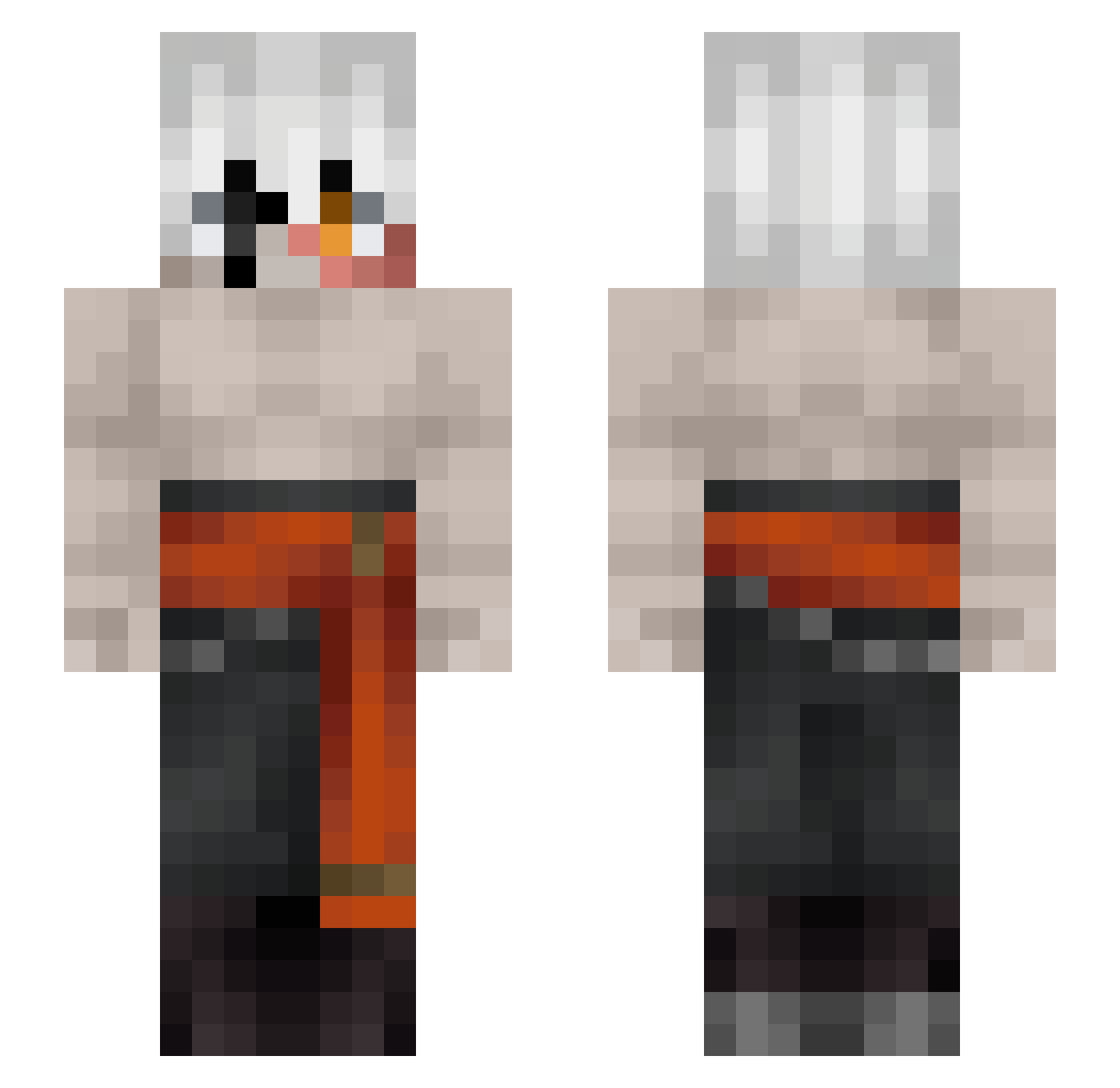 SAMAPipou Minecraft skin, front and back view