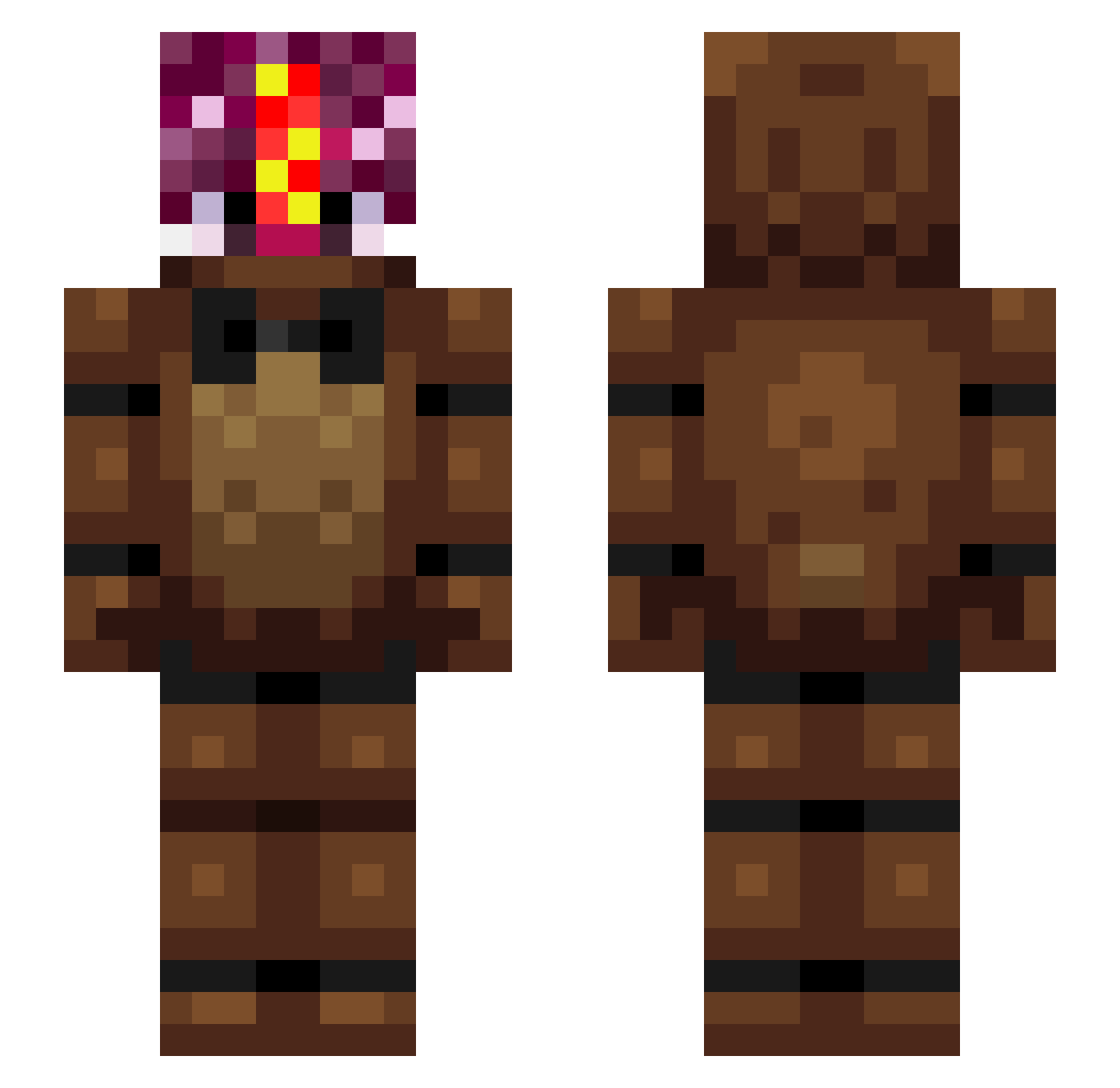Synkriel Minecraft skin, front and back view