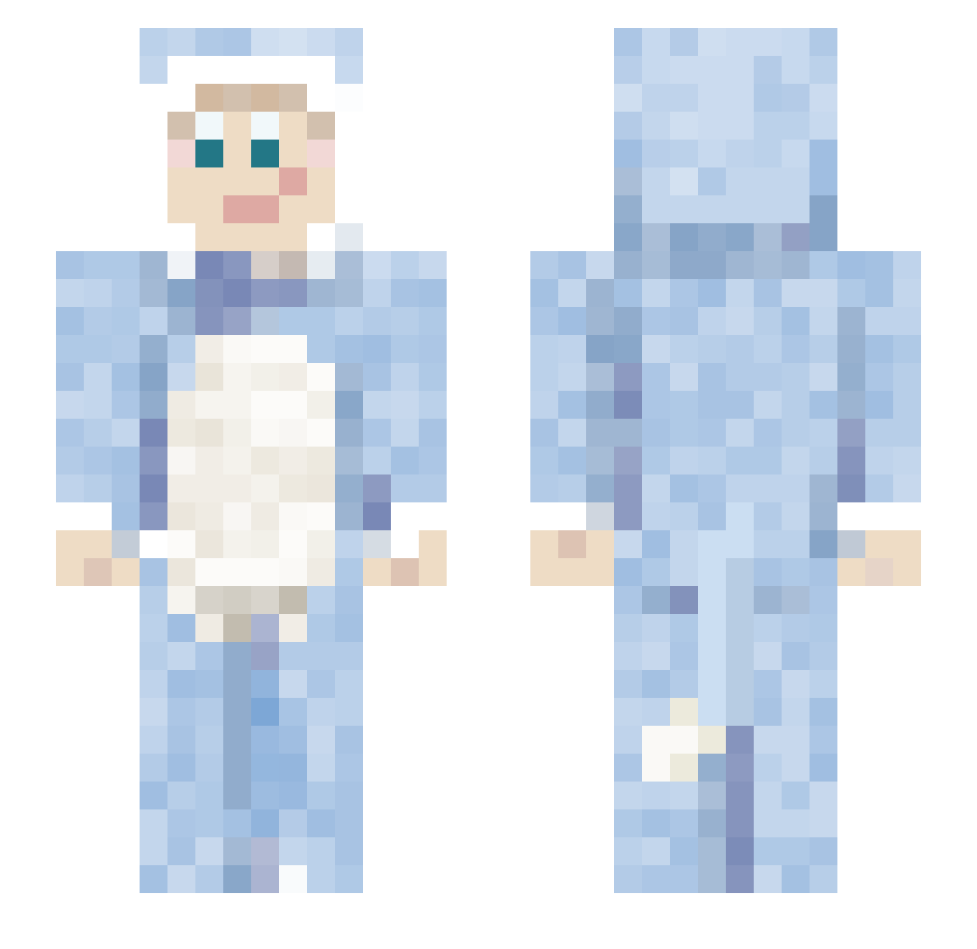 Tabnr Minecraft skin, front and back view