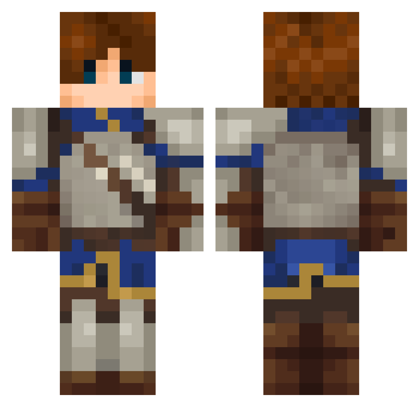 ThanhRedfield Minecraft skin, front and back view