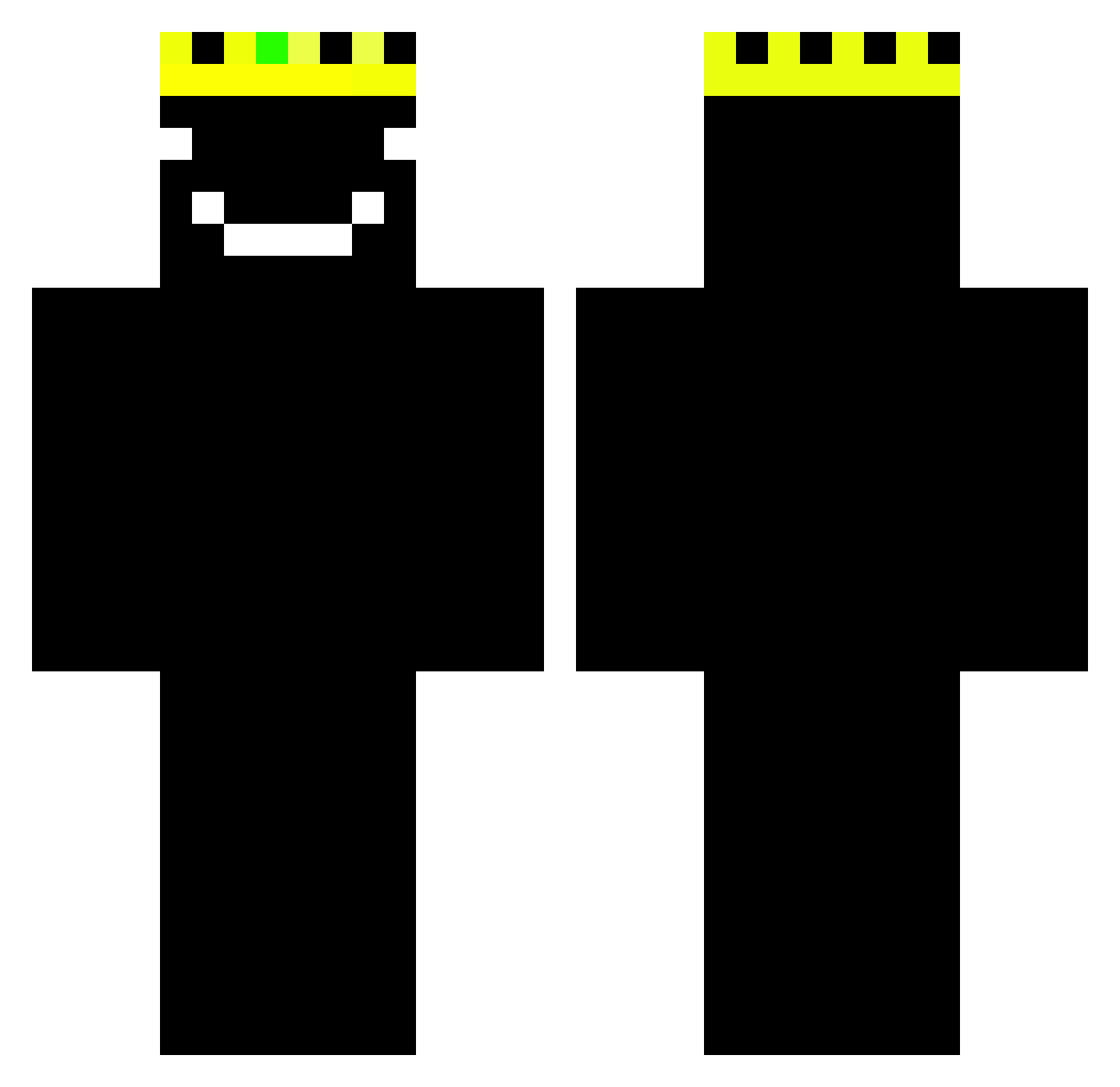 axl68 Minecraft skin, front and back view