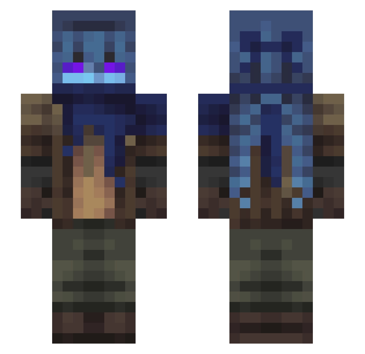 Setak1I Minecraft skin, front and back view