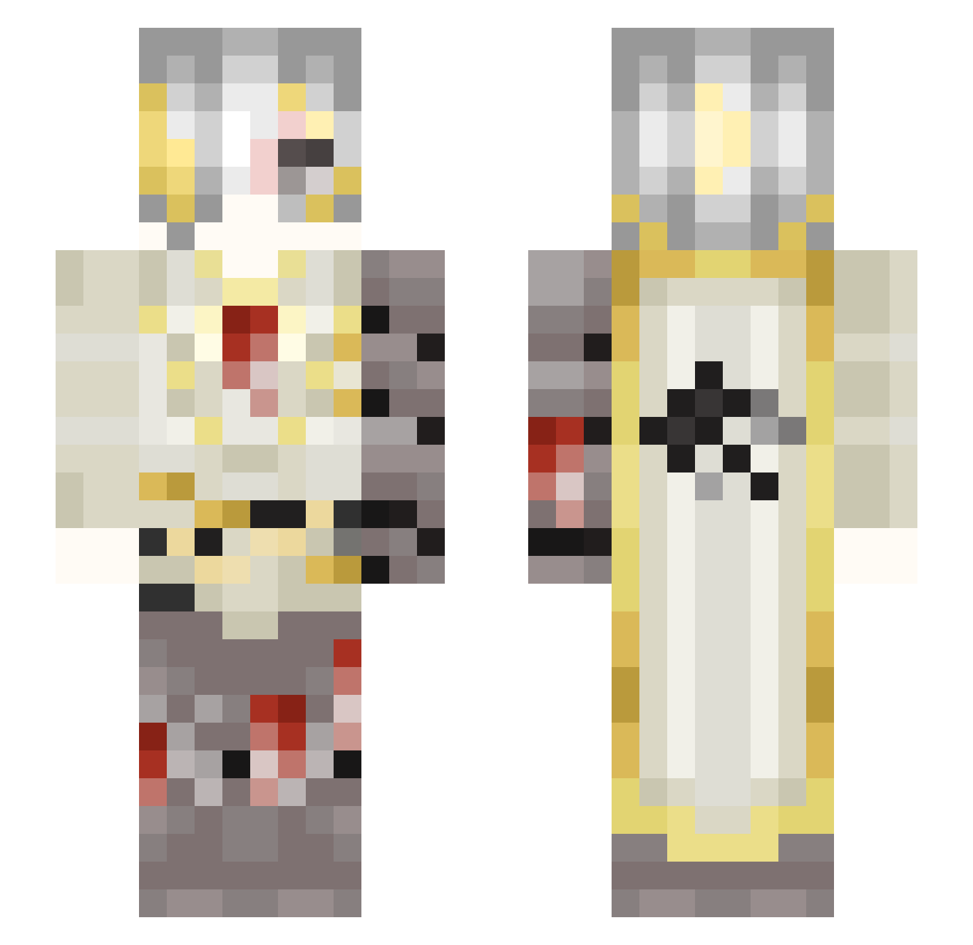Spycrabv2 Minecraft skin, front and back view