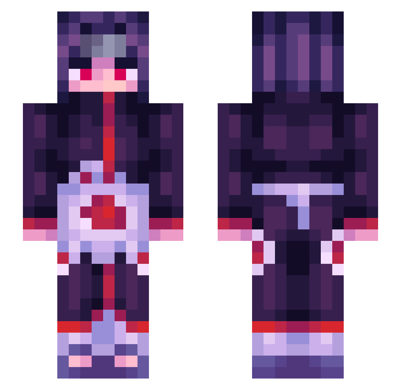 QsengGHG Minecraft skin, front and back view