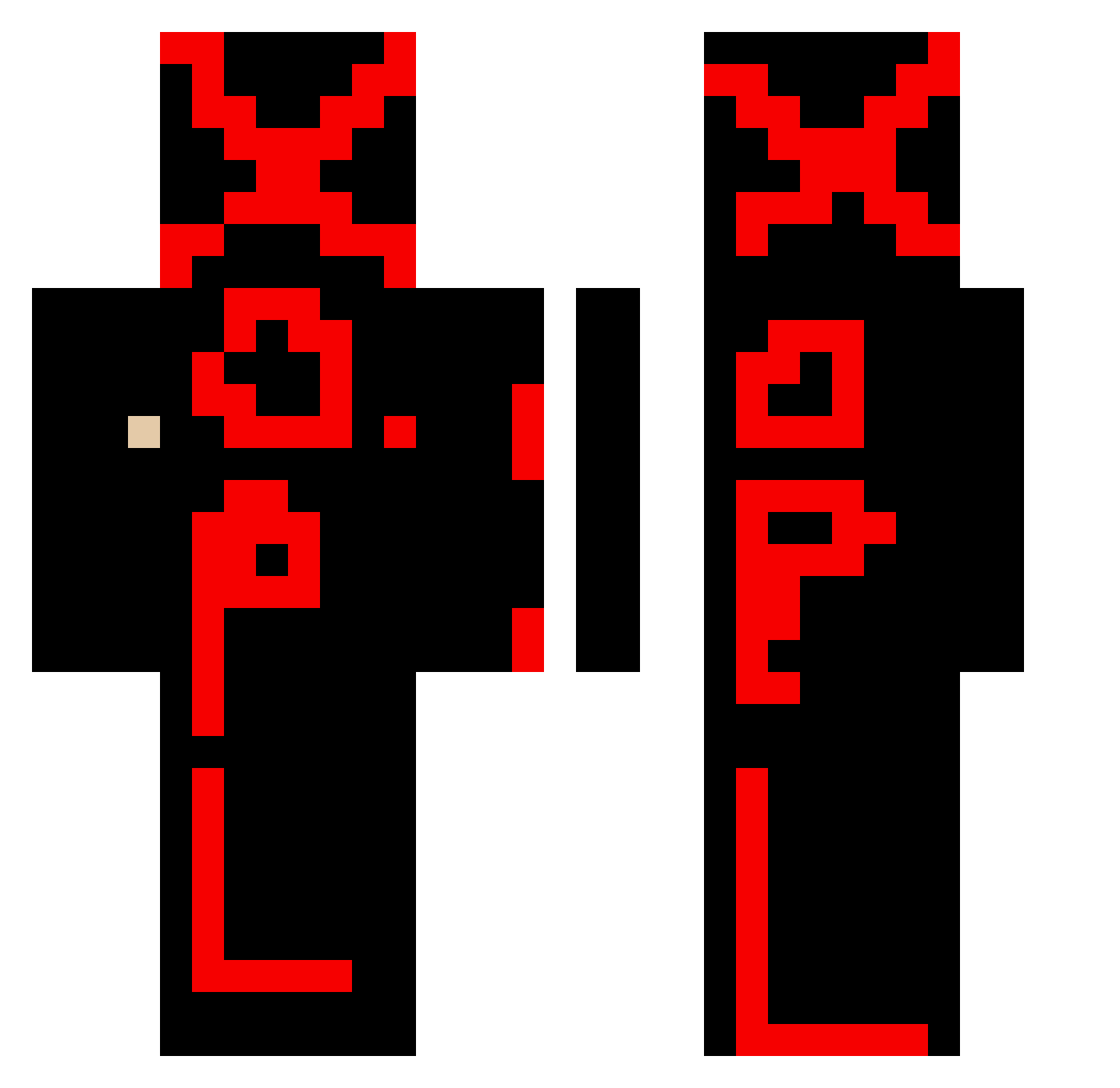 Xopl Minecraft skin, front and back view