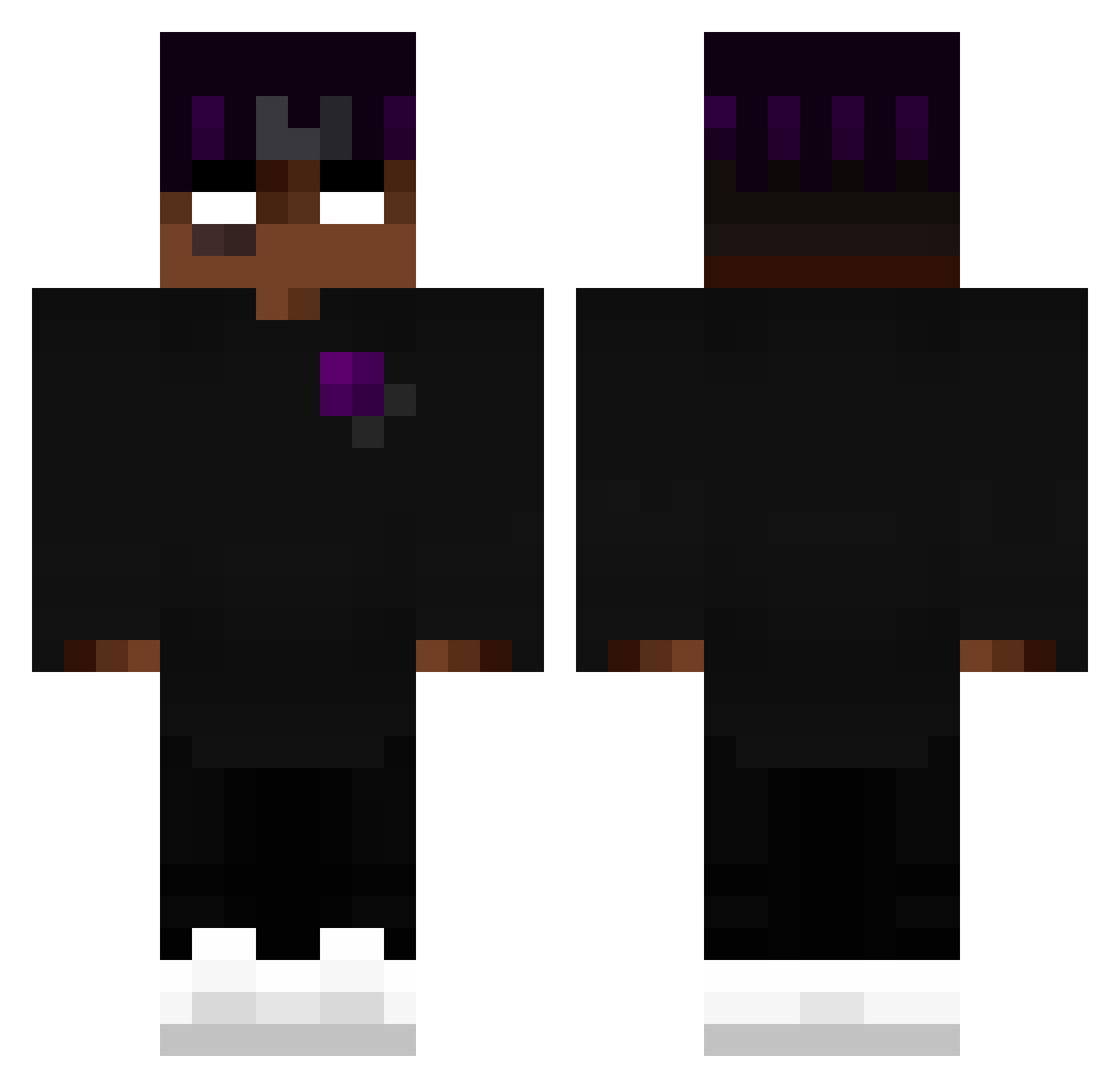 ABC8 Minecraft skin, front and back view