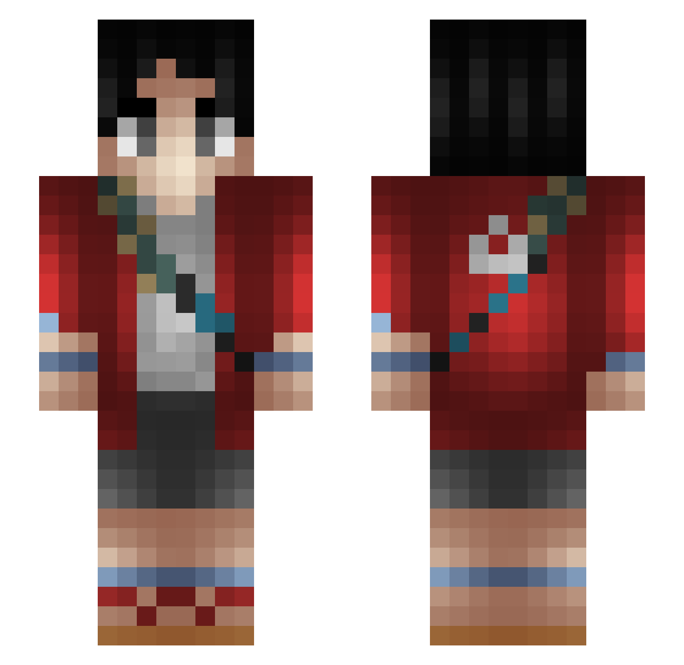 SEAUSAU Minecraft skin, front and back view