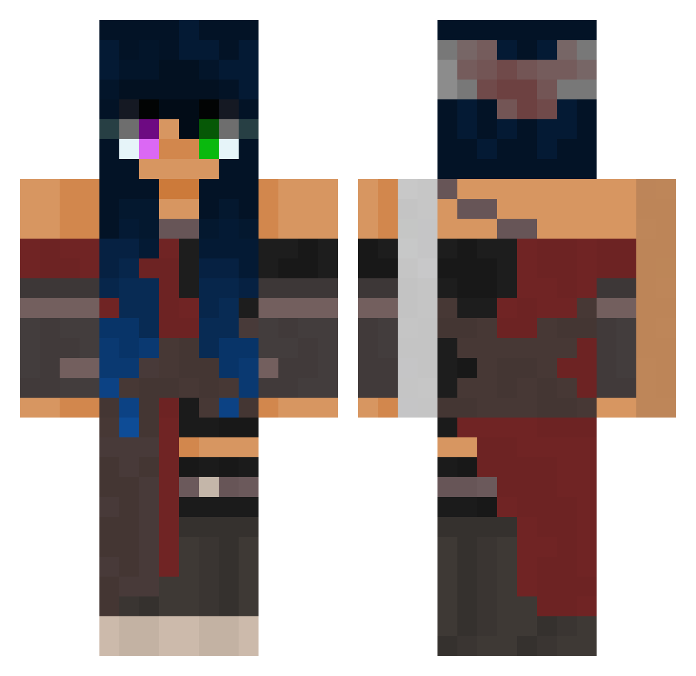 TransgirlFirefly Minecraft skin, front and back view