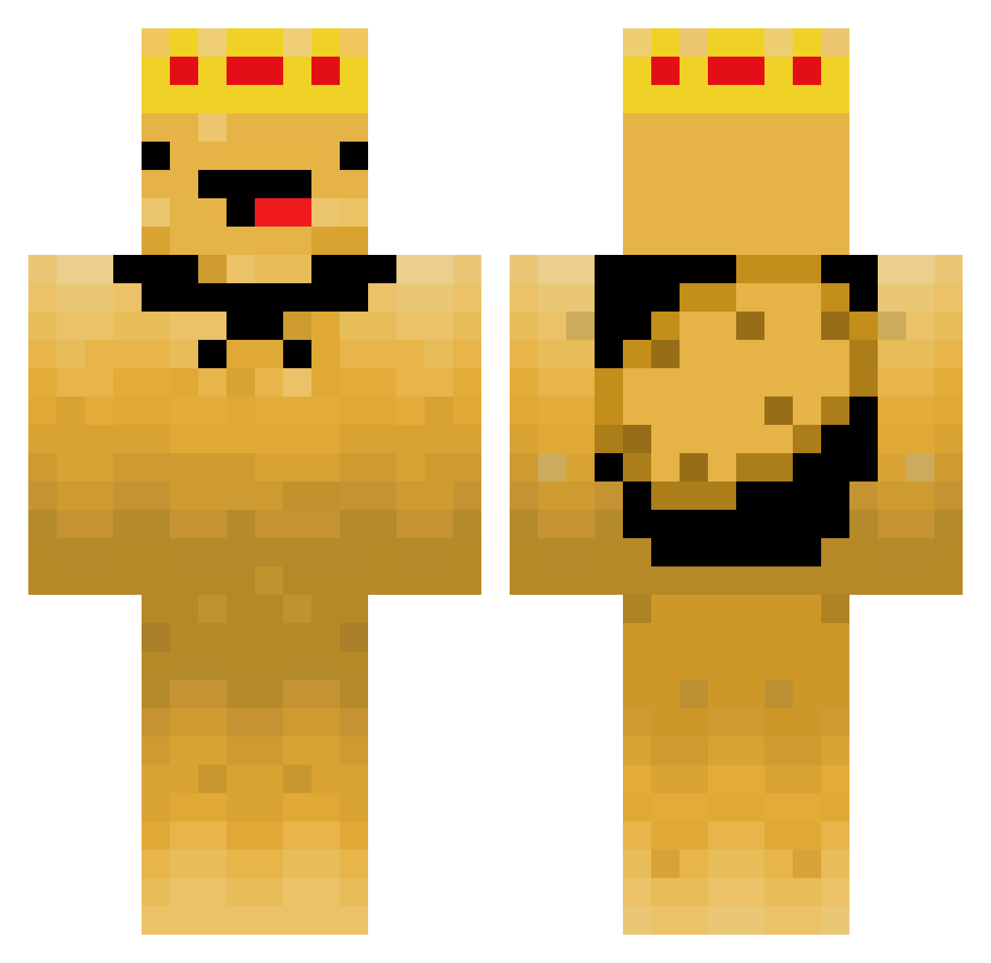 DumbelDoree Minecraft skin, front and back view