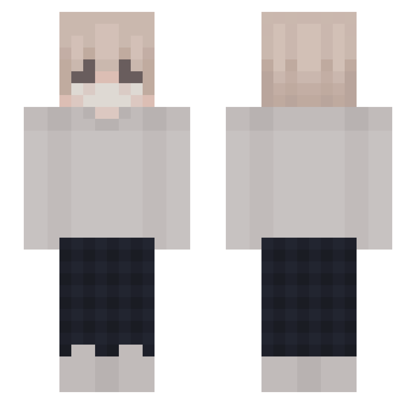 ohCrowd Minecraft skin, front and back view
