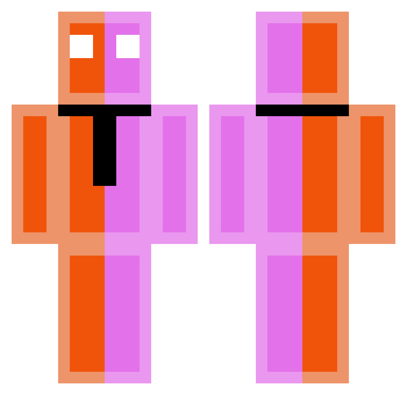 SneakyKings Minecraft skin, front and back view