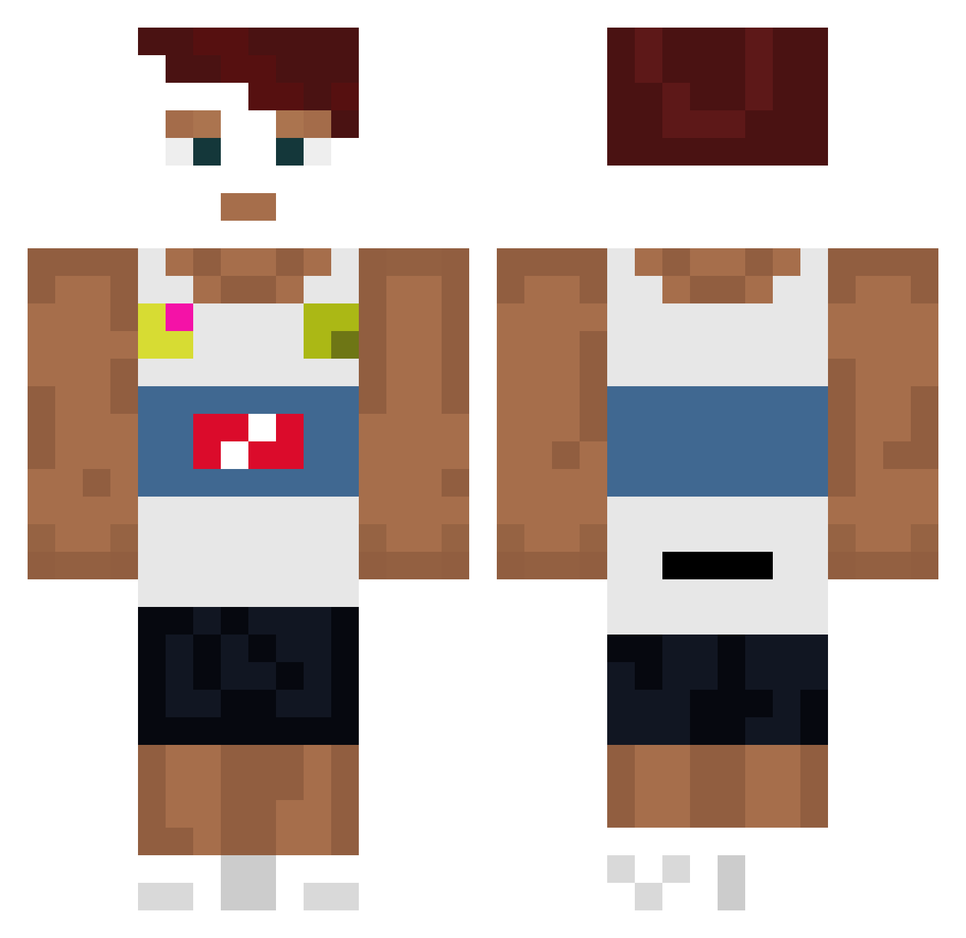 KamilloPro Minecraft skin, front and back view