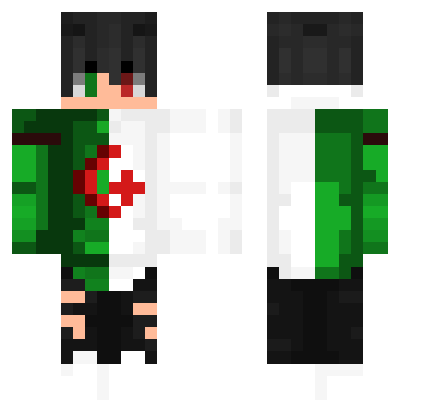 RIADGAMER Minecraft skin, front and back view
