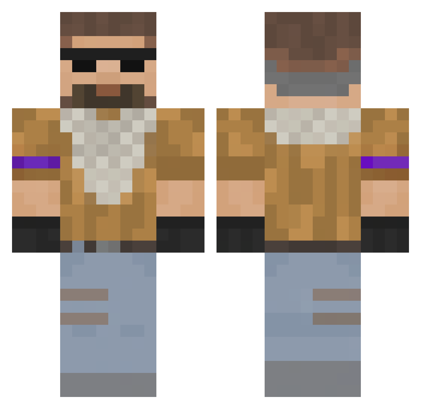 RyanSC2 Minecraft skin, front and back view