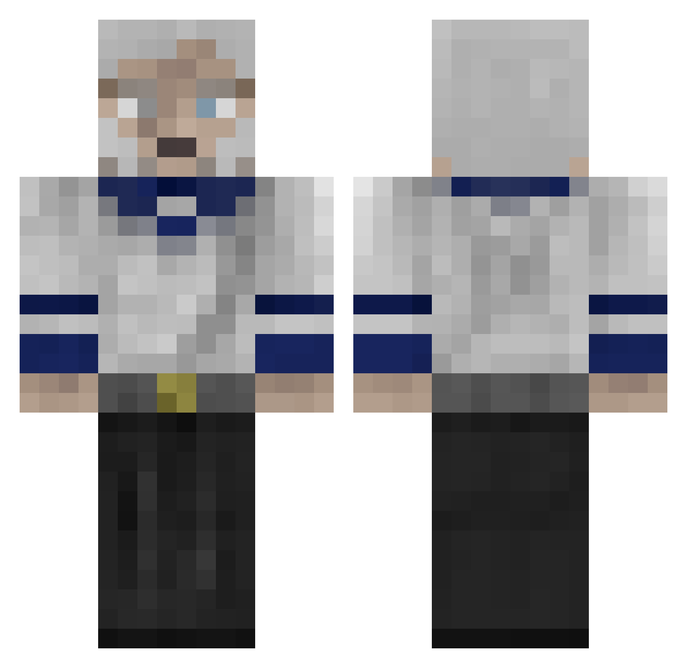 Alexander_Mirage Minecraft skin, front and back view