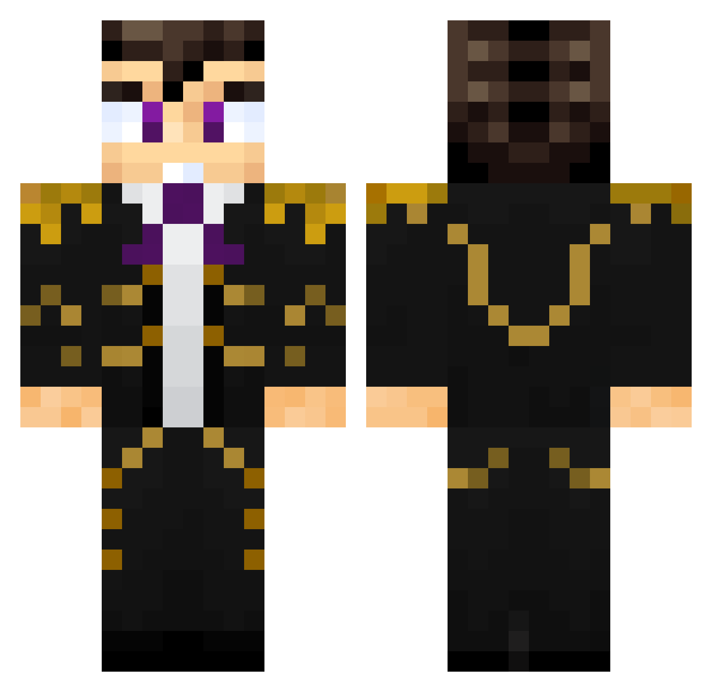 Zekken18 Minecraft skin, front and back view