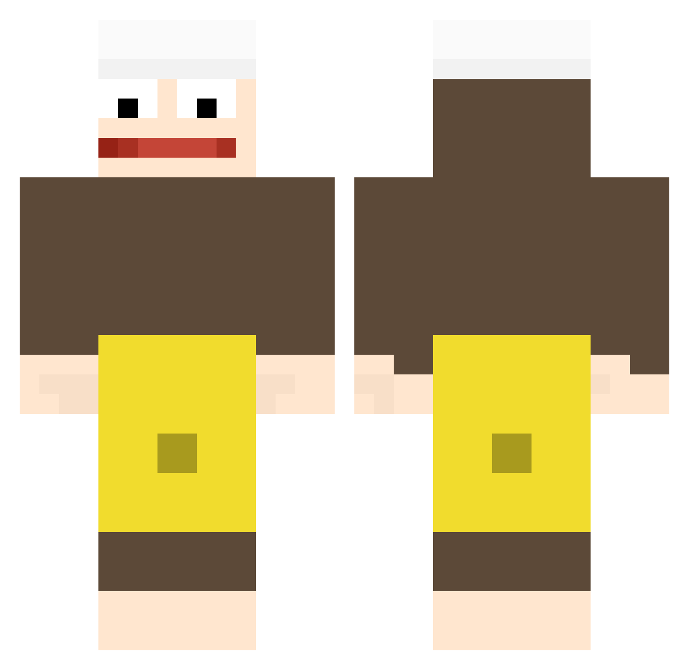 AfroPology Minecraft skin, front and back view