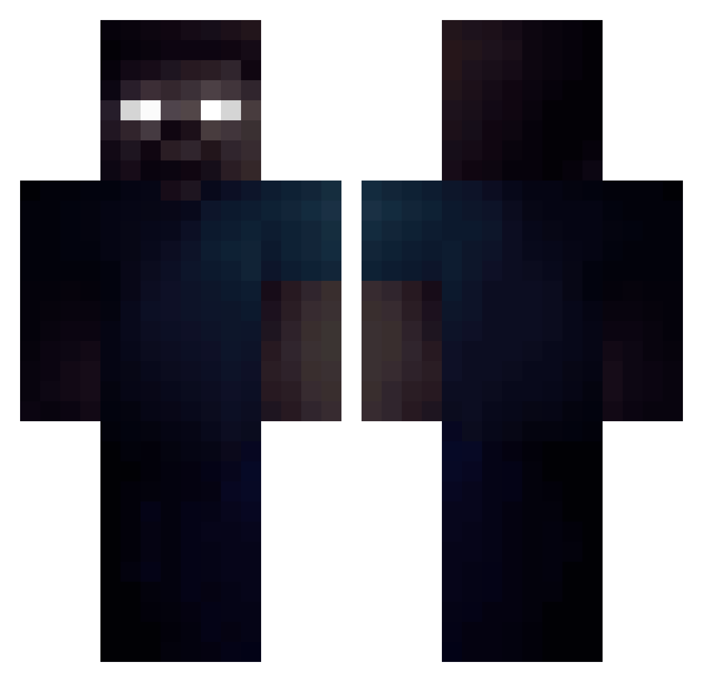MoisKidMC Minecraft skin, front and back view
