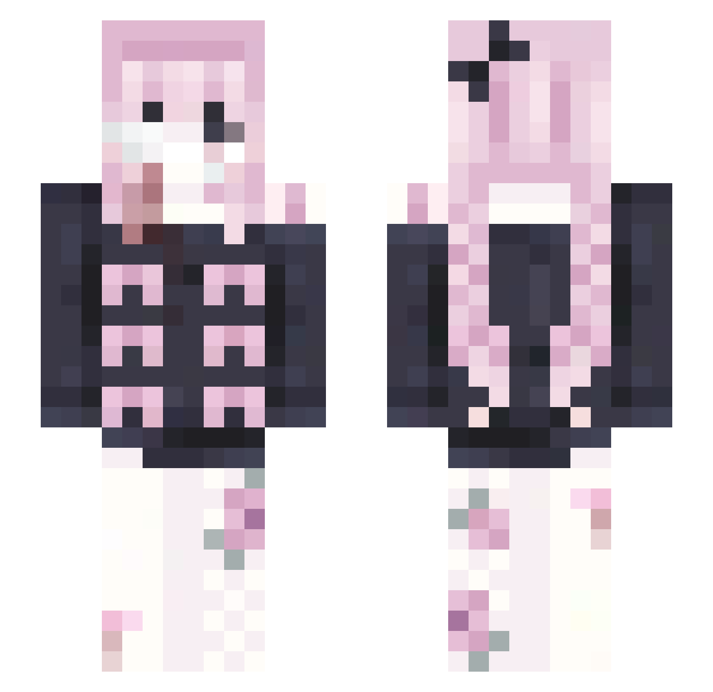 QuYue_ Minecraft skin, front and back view