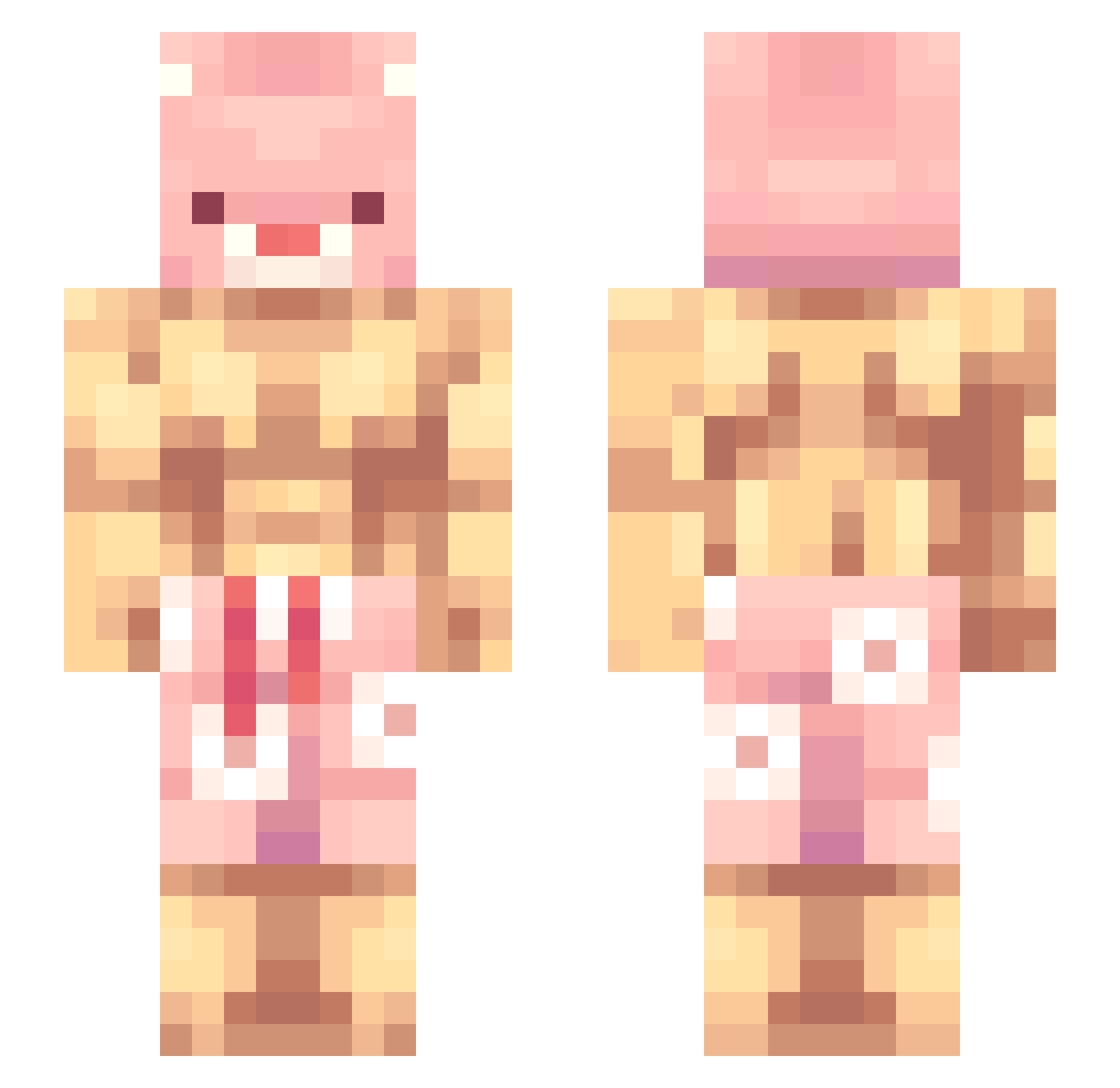 ThiccerDoodles Minecraft skin, front and back view