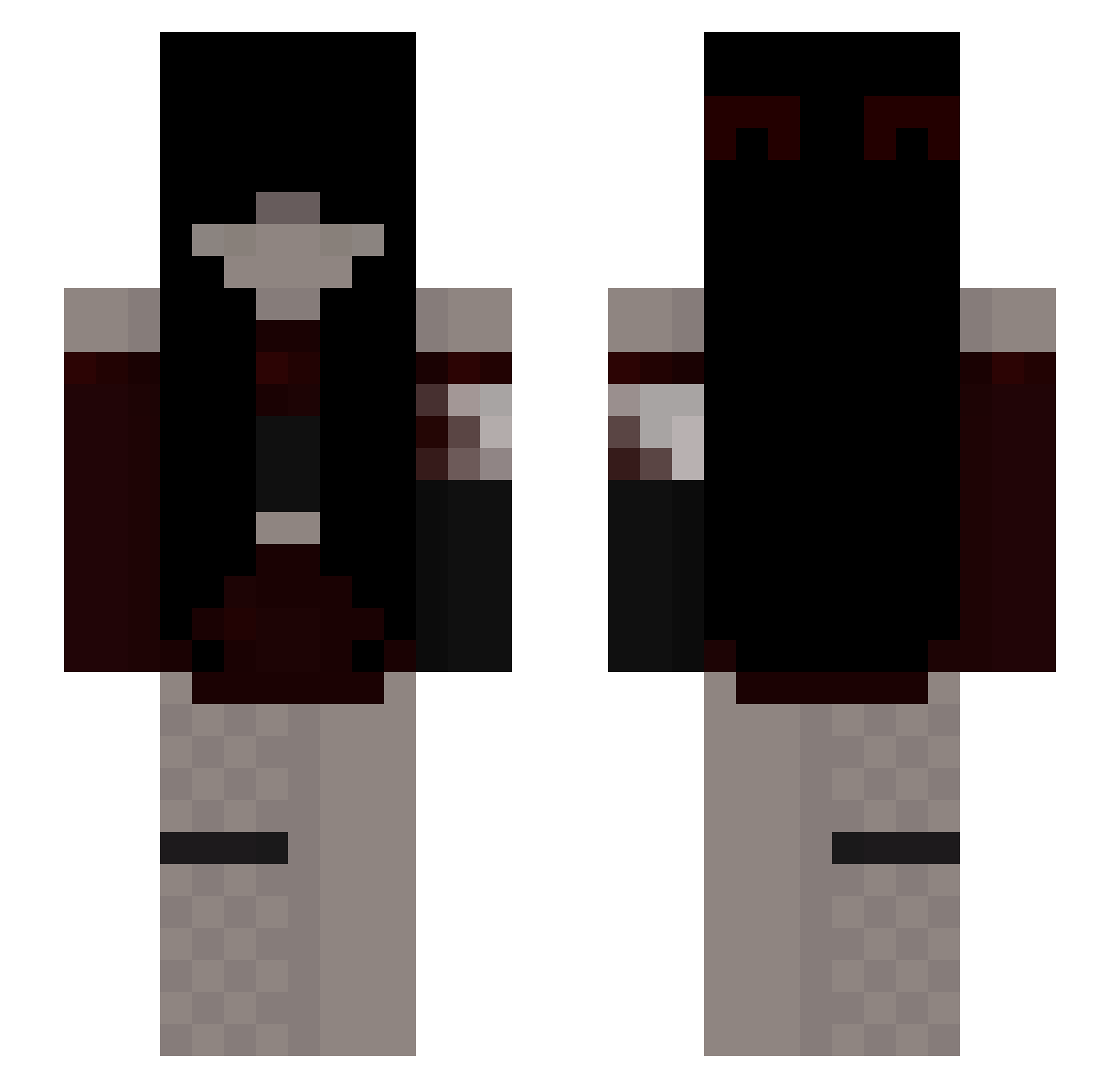_xoxxo Minecraft skin, front and back view