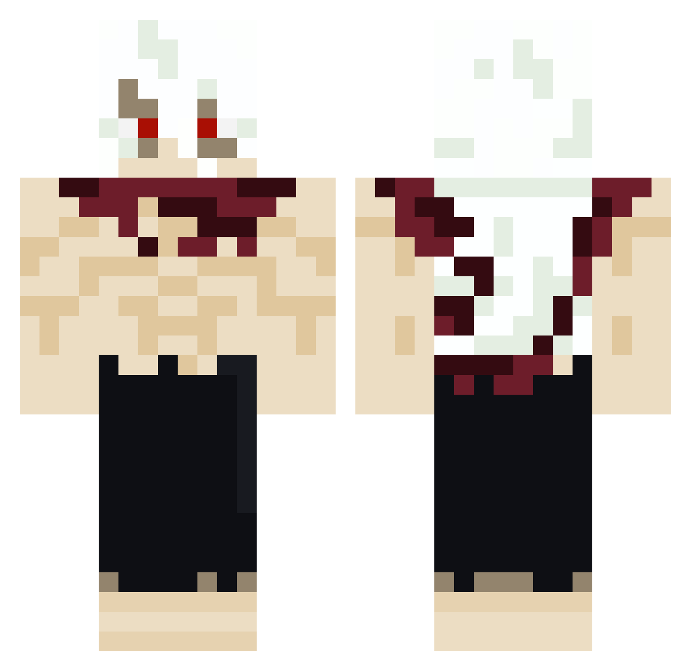 QuickRight Minecraft skin, front and back view