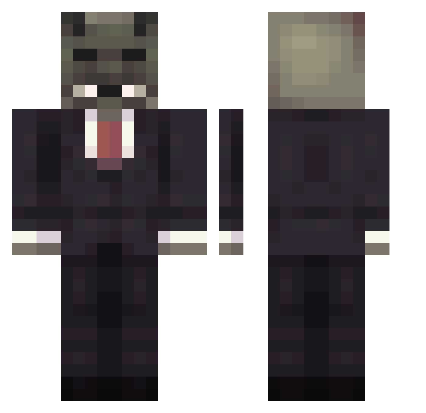 Reflect Minecraft skin, front and back view