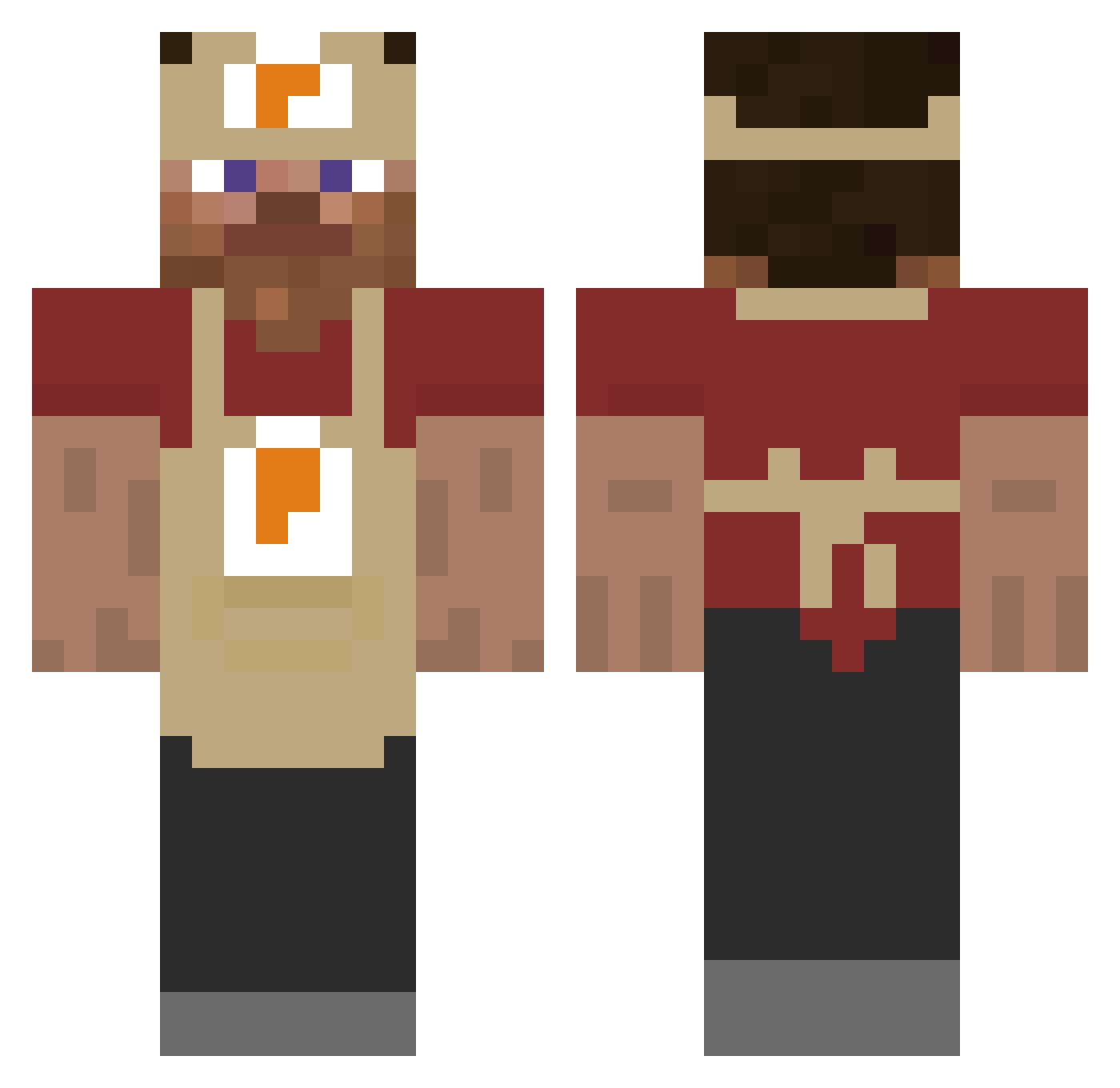 Stress_Relief Minecraft skin, front and back view