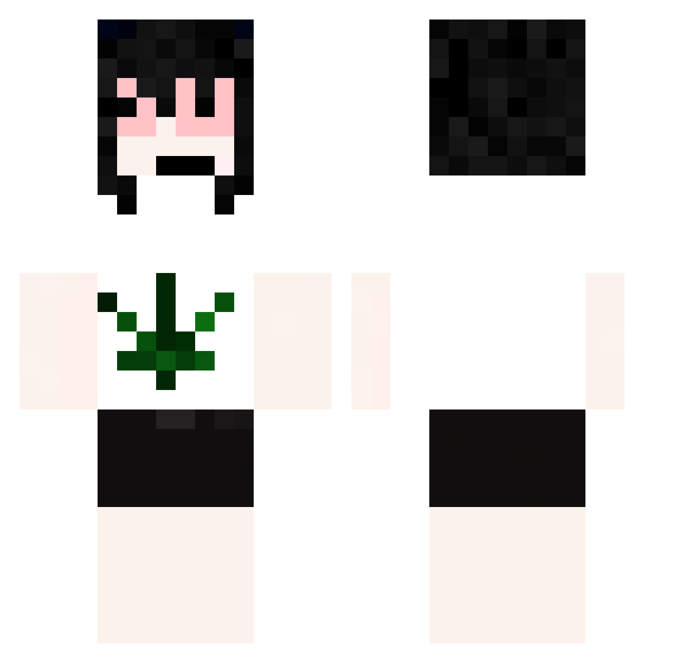 Skullxt1 Minecraft skin, front and back view
