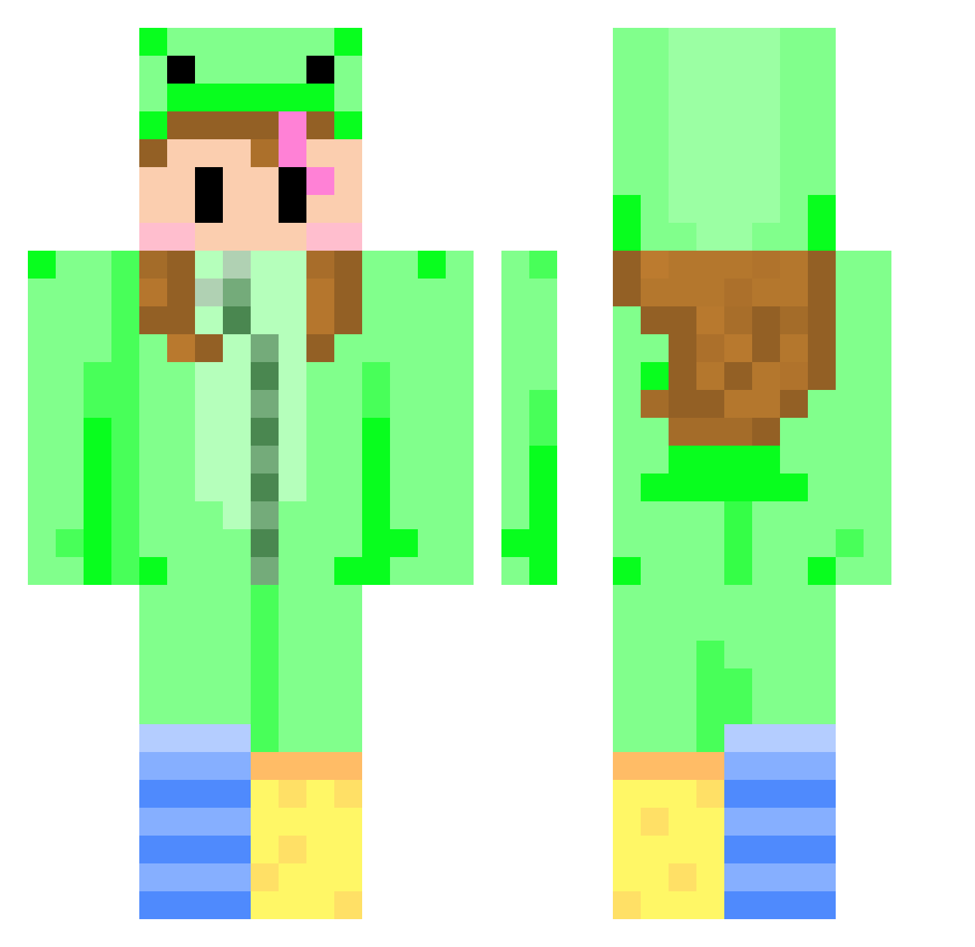 HandsomeDemon Minecraft skin, front and back view