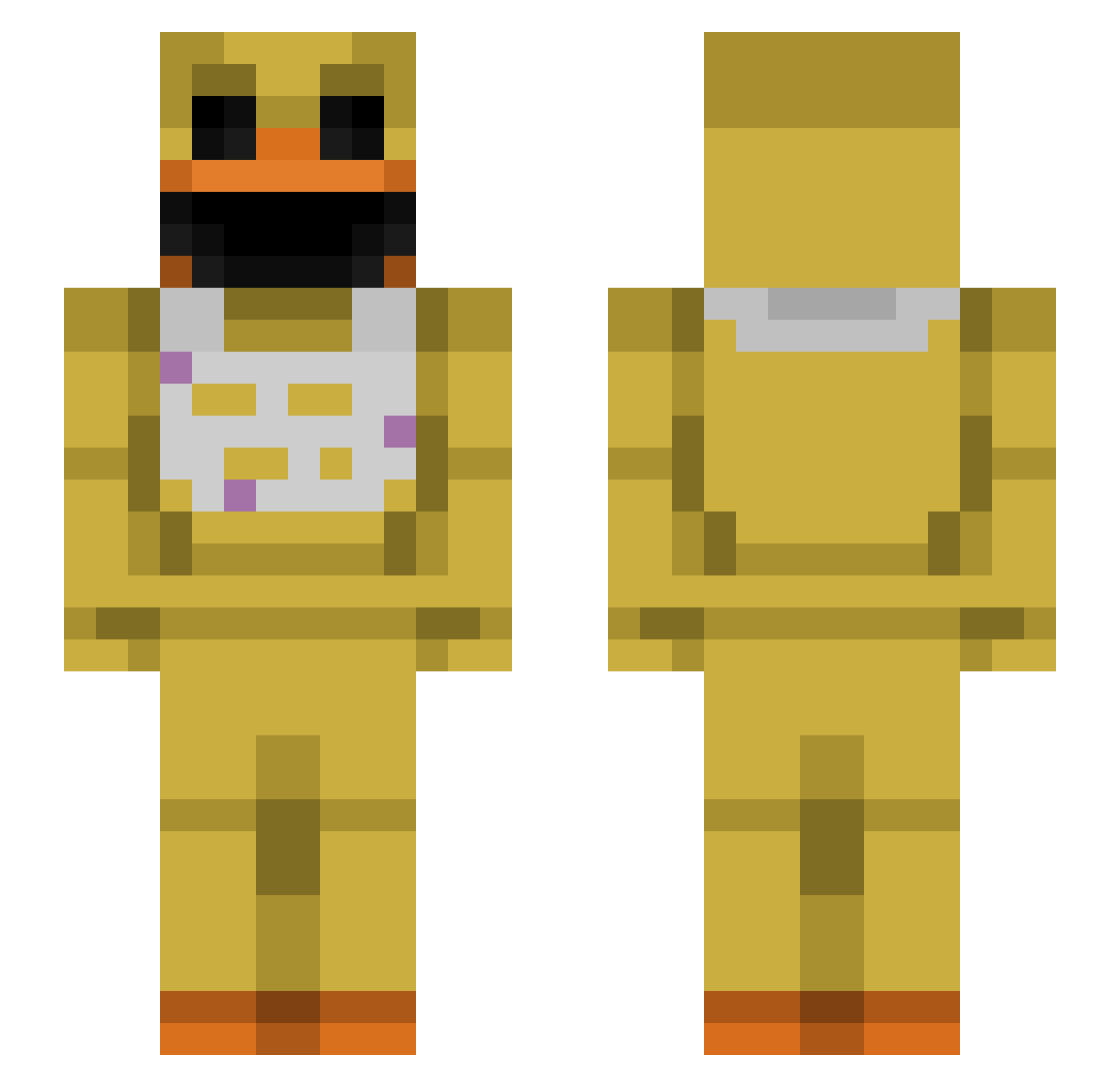 Mixite Minecraft skin, front and back view
