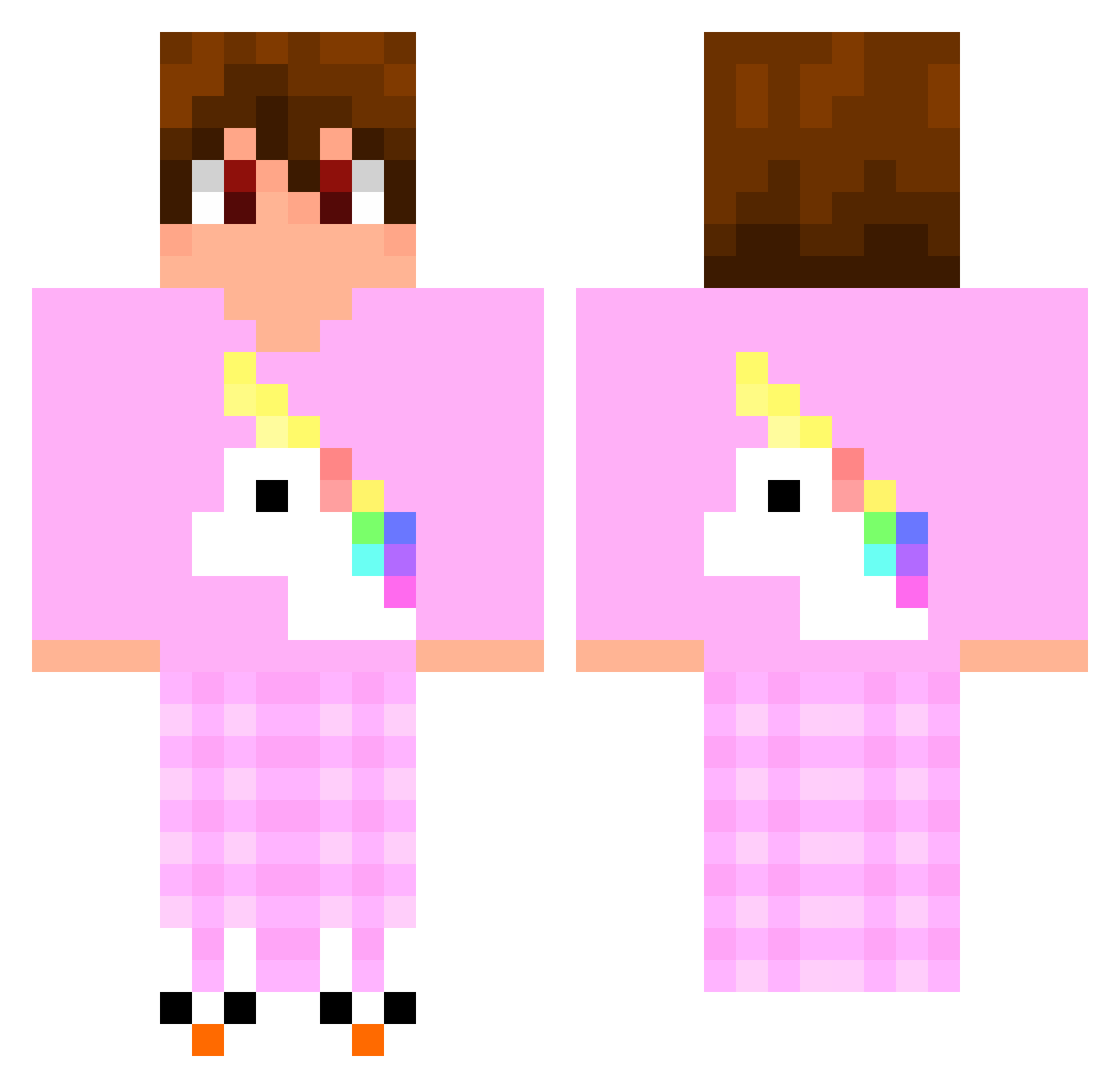 LuNaTiiCo Minecraft skin, front and back view